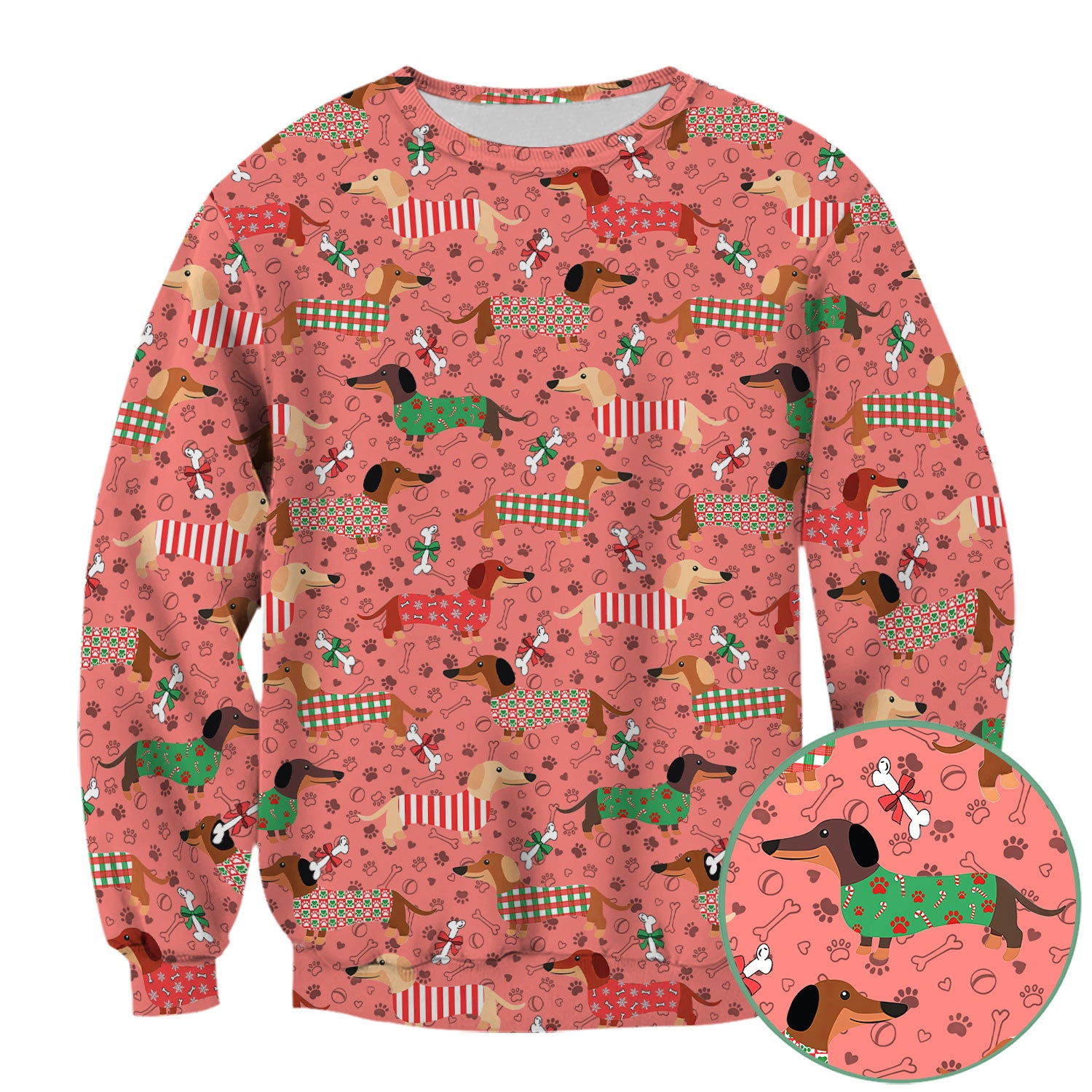 Christmas Dachshund Scrub Top for Nurses - Funny Wiener Dog Medical Shirt Multi Color - Cute Puppy Lover Gift for RN LPN CNA