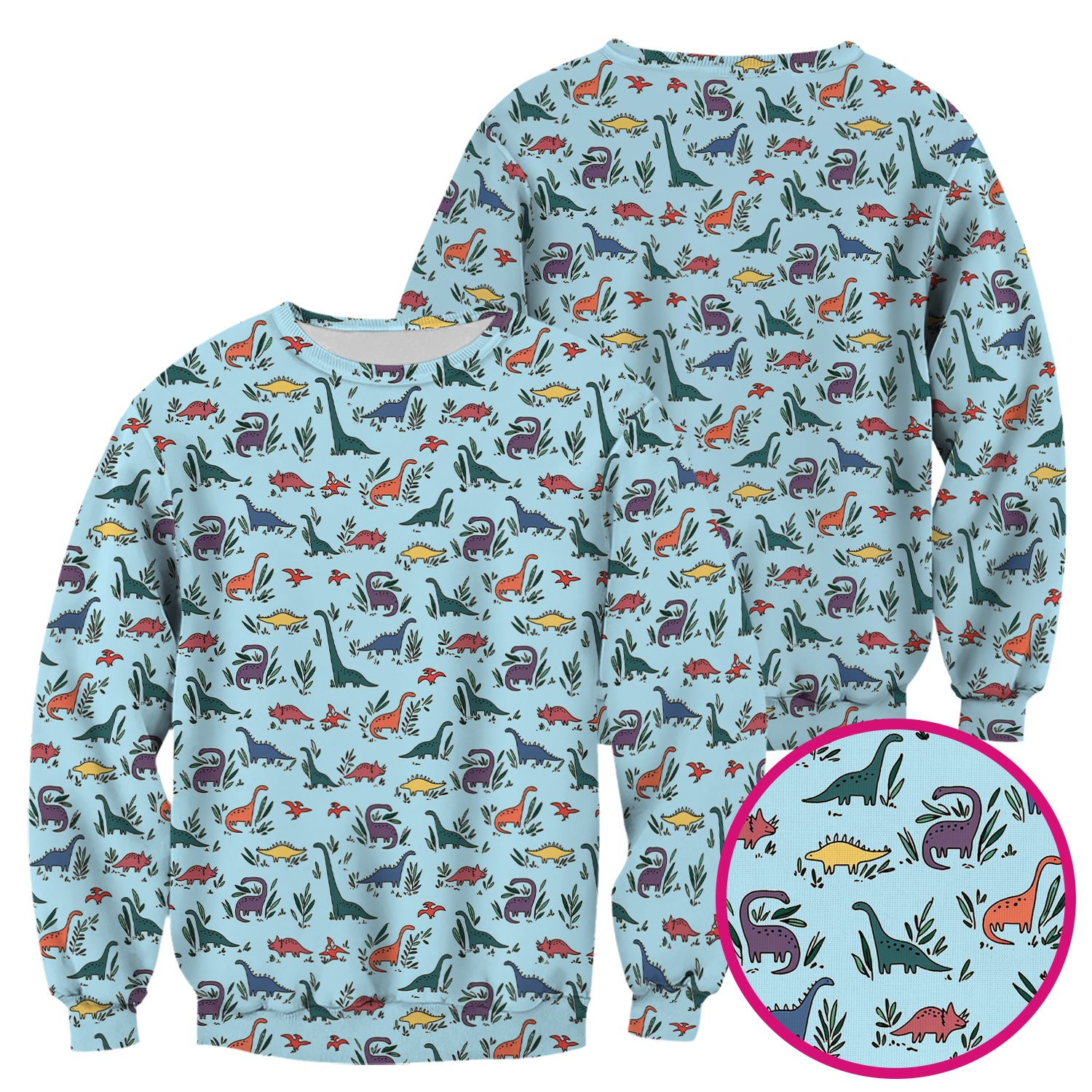 Cute Dinosaur Leafy Garden Pattern Scrub Top, Comfortable Scrubs for Nurses