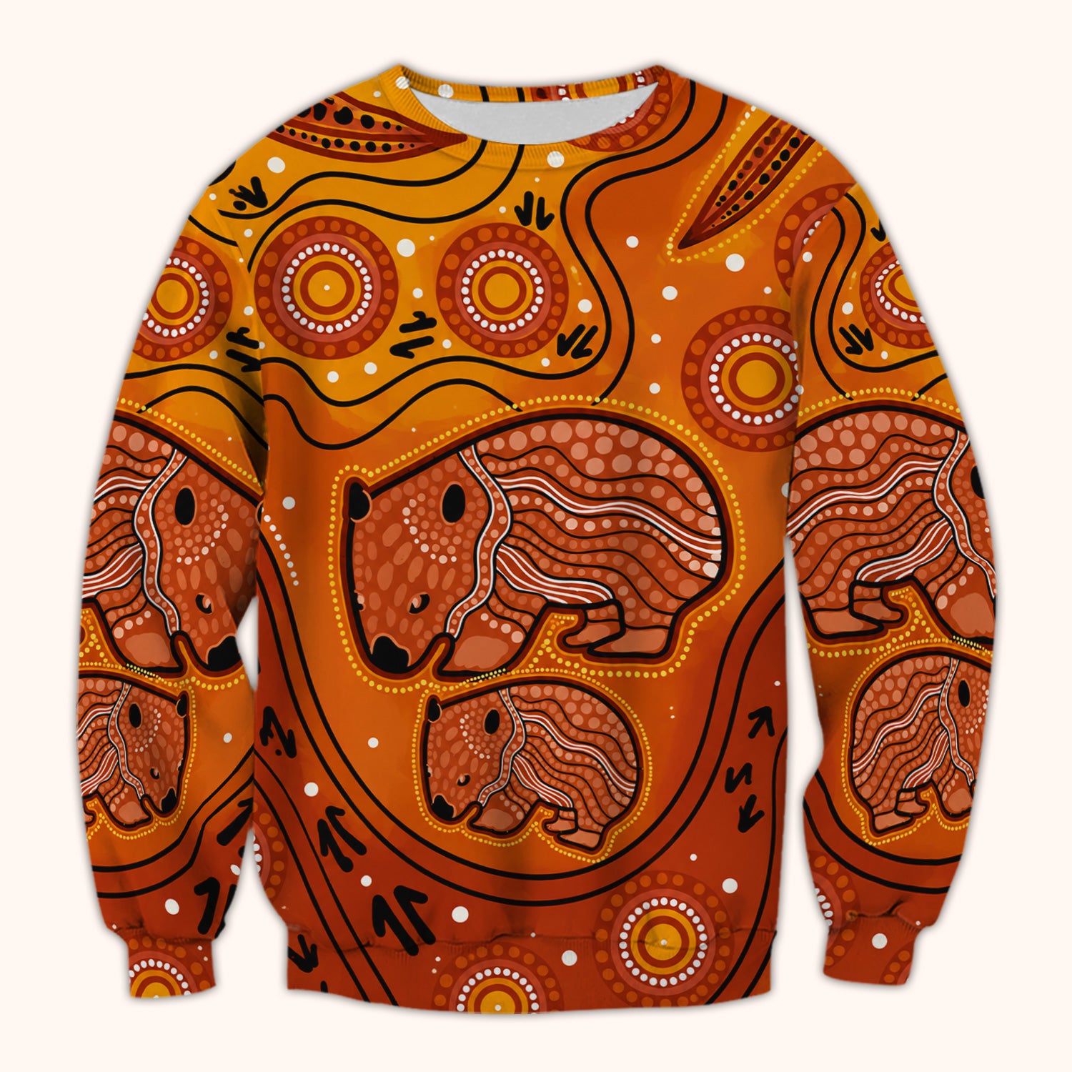 Australian Aboriginal Wombat Family Art Pattern Scrub Top, Comfortable Scrubs for Nurses