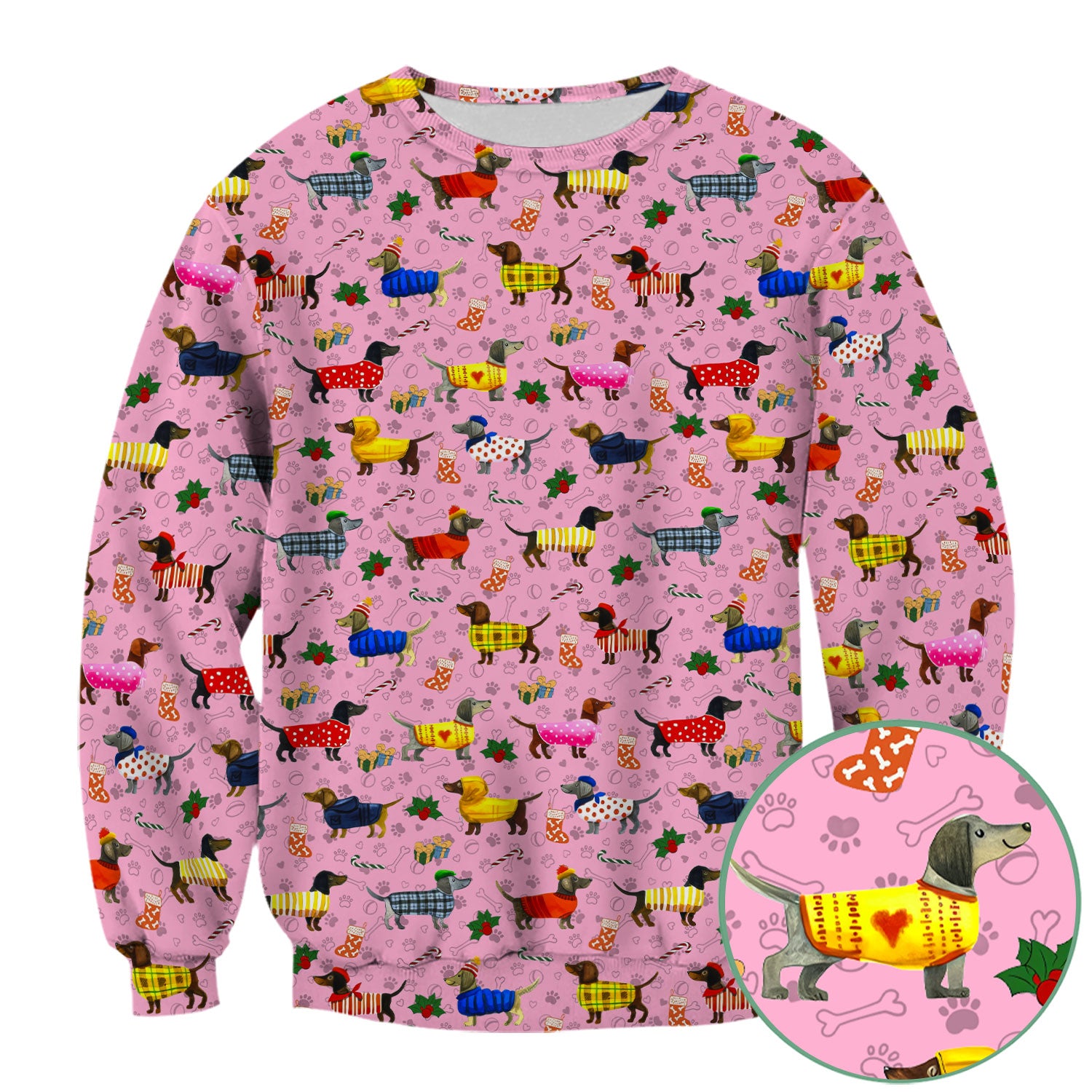 Wiener Dog Med Scrubs - Comfortable Scrub Tops for Women - Doxies with Paw Prints Nurse Uniform - Christmas Gift for LPN RN CNA