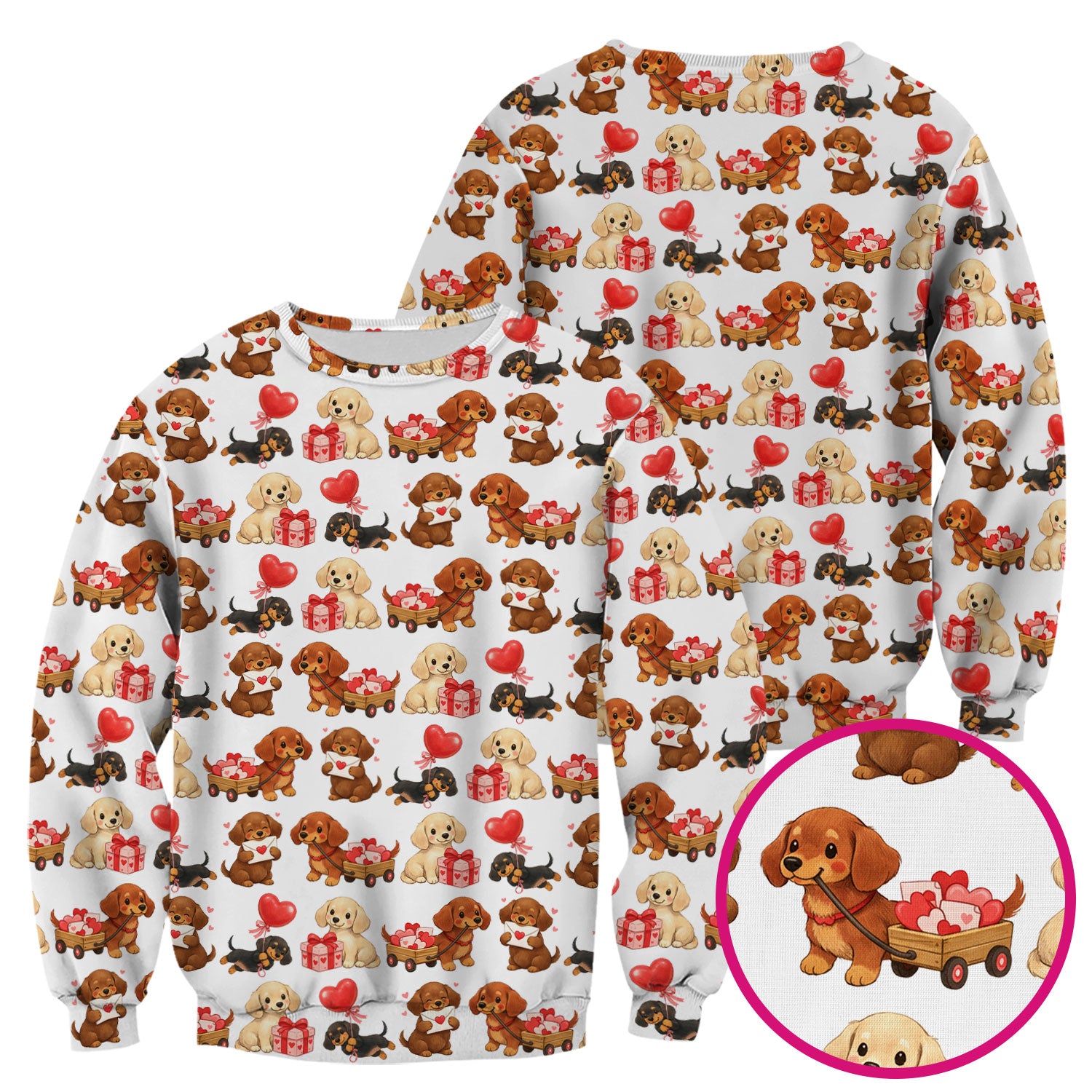 Cute Dachshund Nurse Scrub Top For Nurses, Wiener Dog Pattern Nurse Shirt, Breathable Fabrics Nursing Uniform