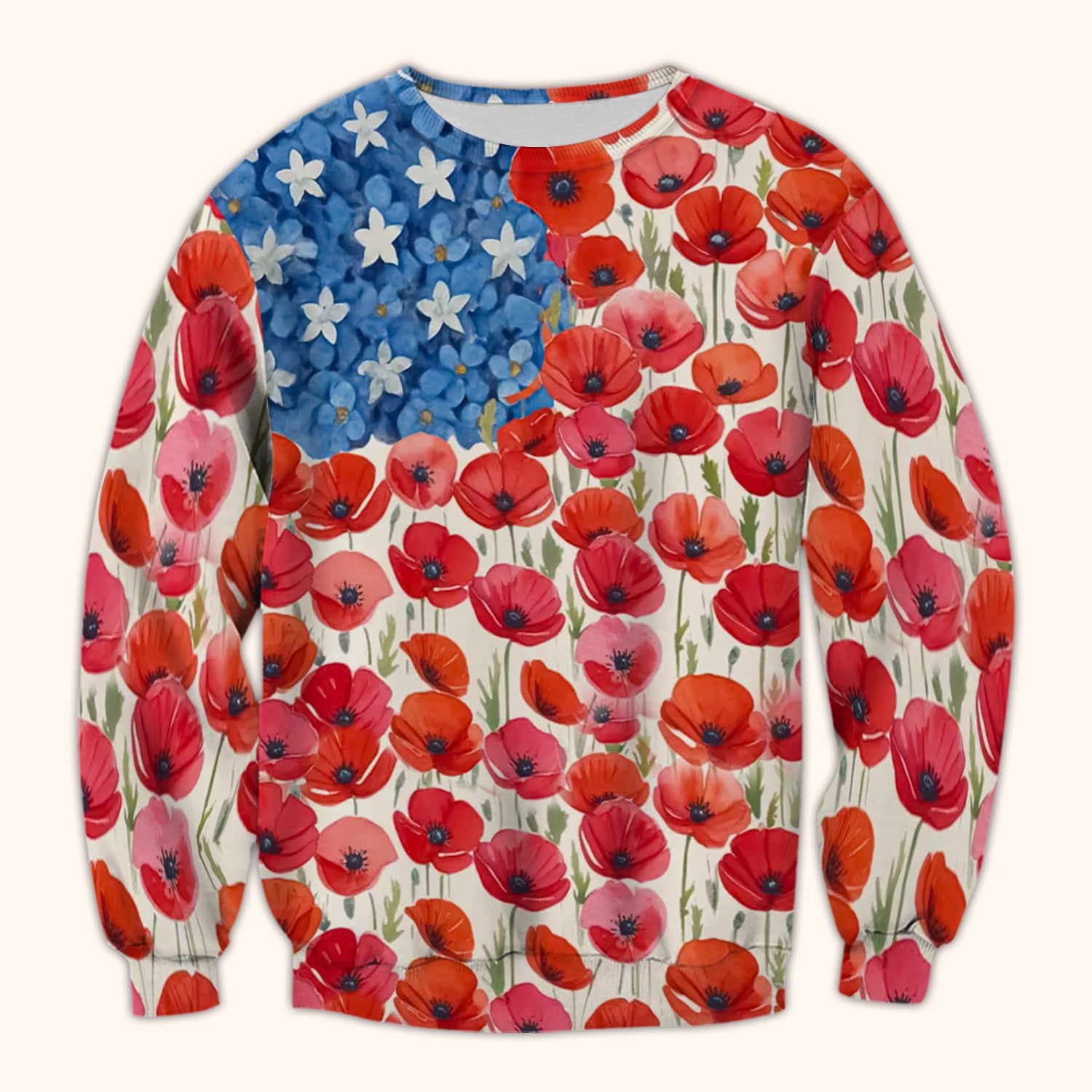Memorial Day Nurse Poppy American Flag Scrub Top, Comfortable Scrubs for Nurses