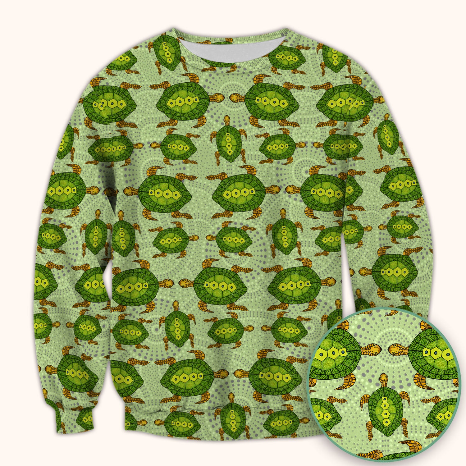 Australian Turtle Dot Art Inspired Nursing Scrub Top - Women V-Neck Shirt