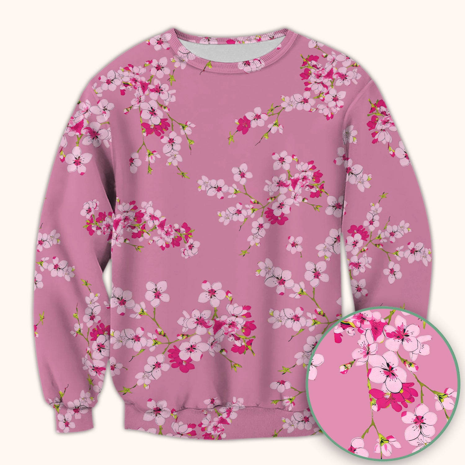 Elegant Cherry Blossom Floral Pattern Srubs, Comfortable Scrubs for Nurses