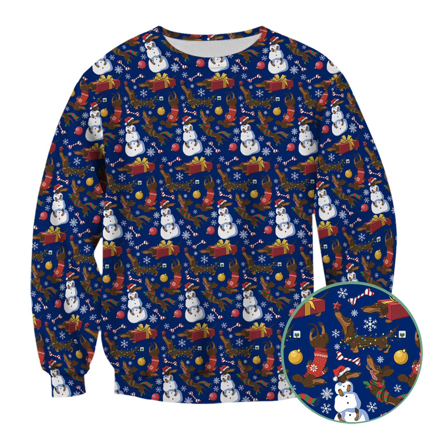 Custom Nurse Scrubs for Women - Christmas Dachshund Dog & Snowman Print - Multi Color Nursing Shirt Holiday Gift for Nurses