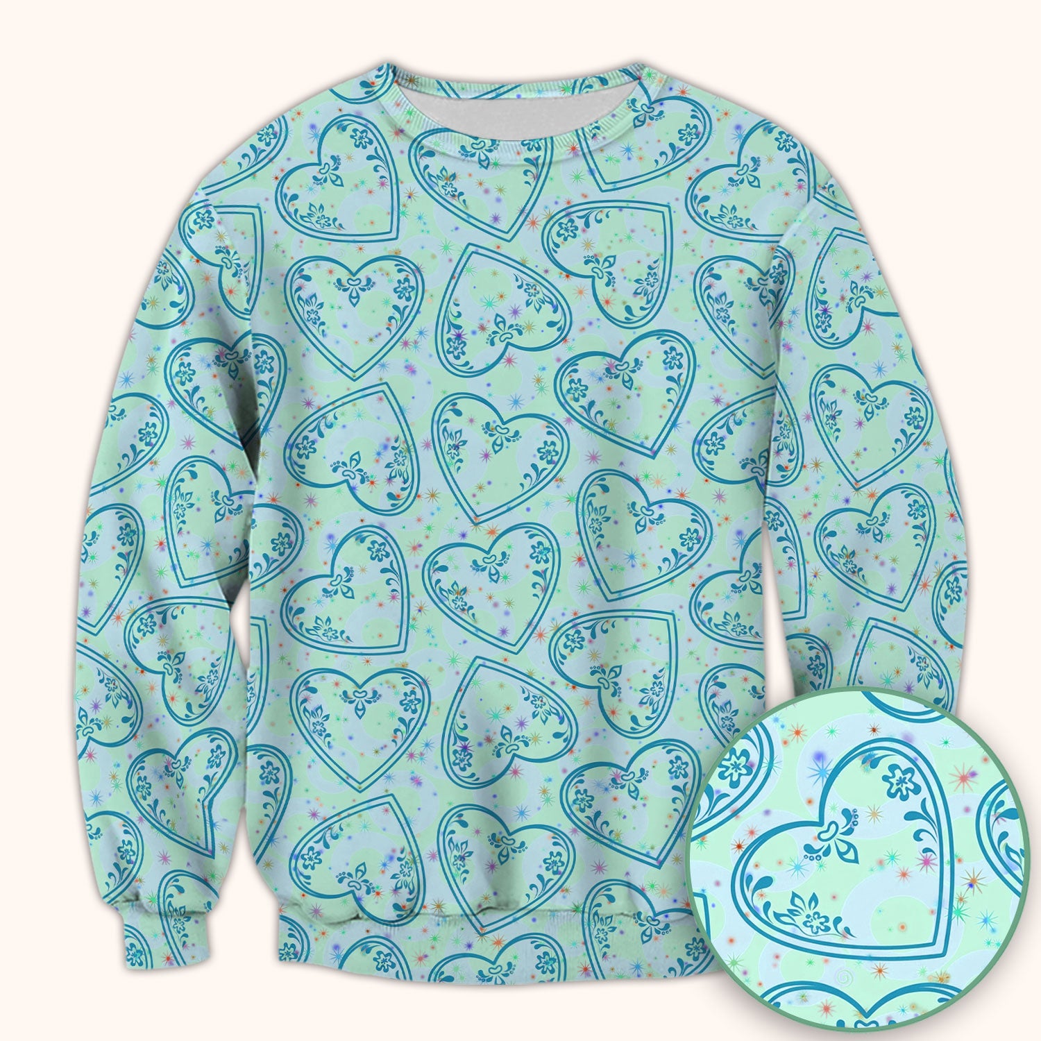 Valentine Heart Scrub Top For Women, Hearts Pattern Nurse Shirt, Comfortable Scrubs For Nursing