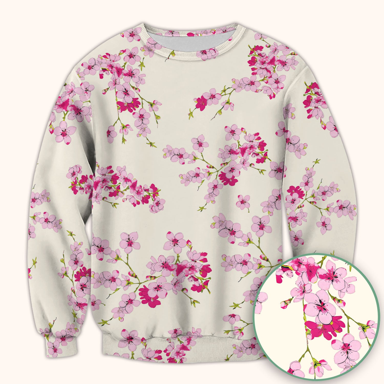 Elegant Cherry Blossom Floral Pattern Srubs, Comfortable Scrubs for Nurses