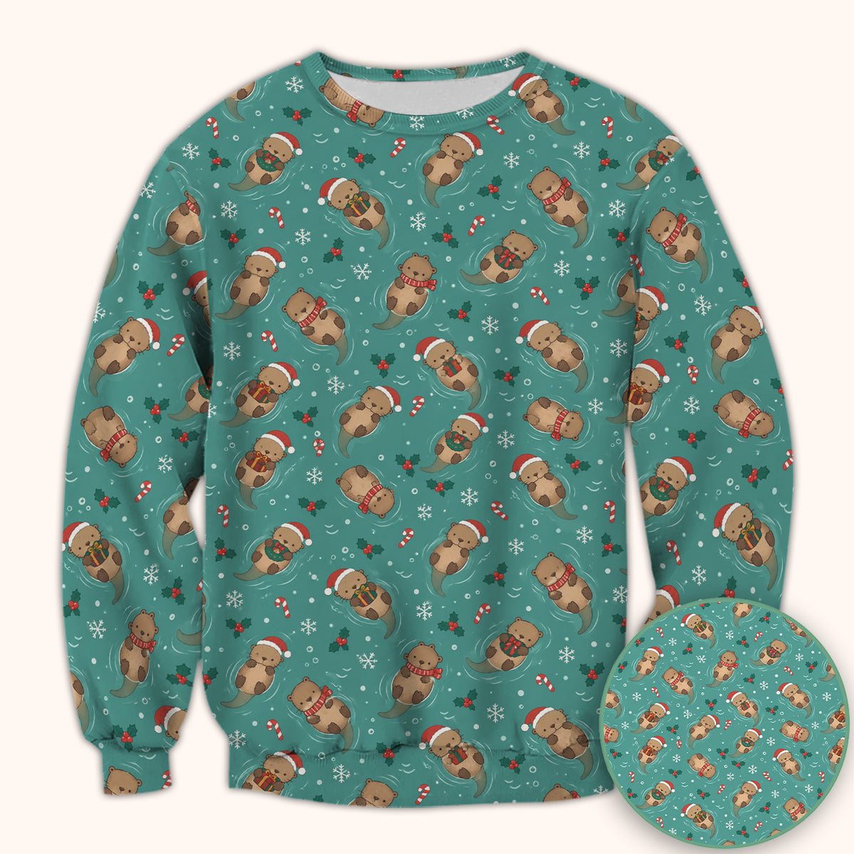 Christmas Sea Otters And Gifts Scrub Top, Comfortable Scrubs for Nurses