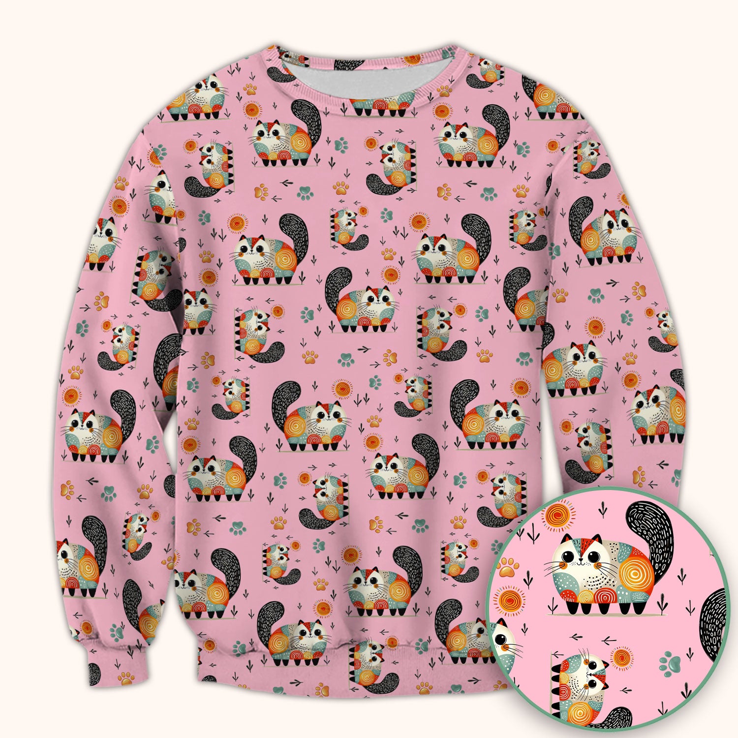 Playful Cat Illustration Nurse Scrub Top, Comfortable Scrubs for Nurses