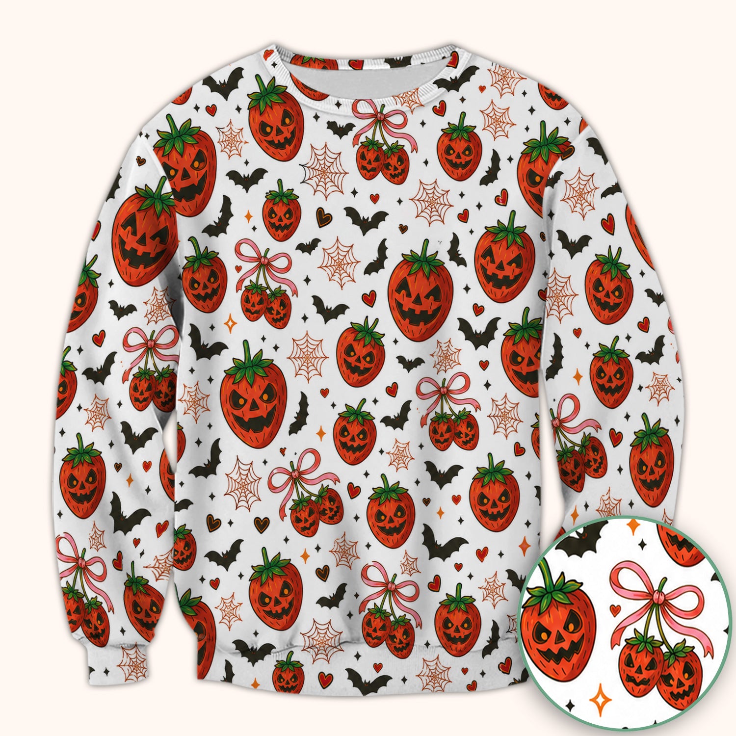 Sweet Halloween Strawberry Jack O Lanterns Scrub Top, Comfortable Scrubs for Nurses