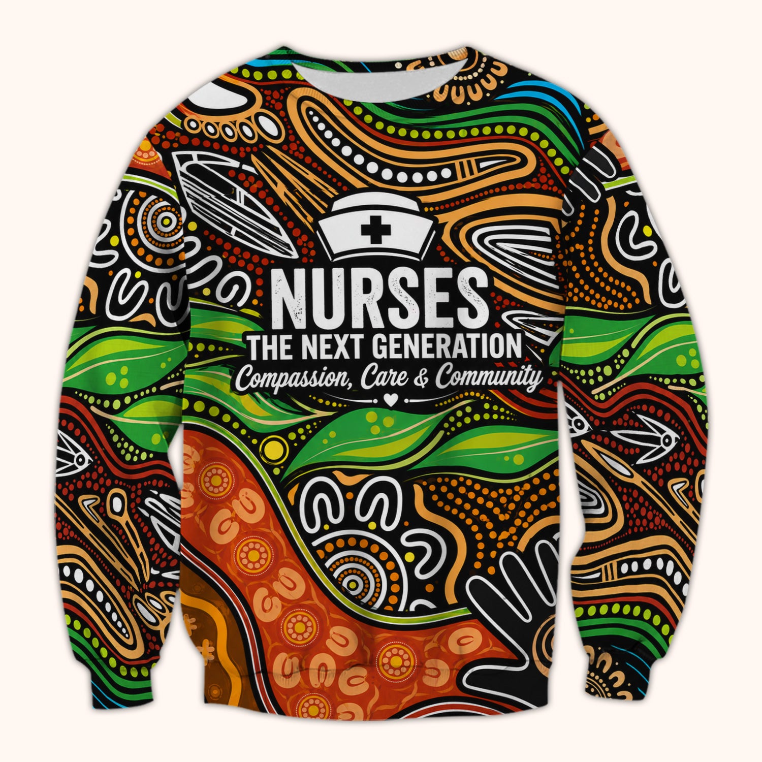 Dot Art Nurse Quote Pattern Scrub Top, Comfortable Scrubs for Nurses