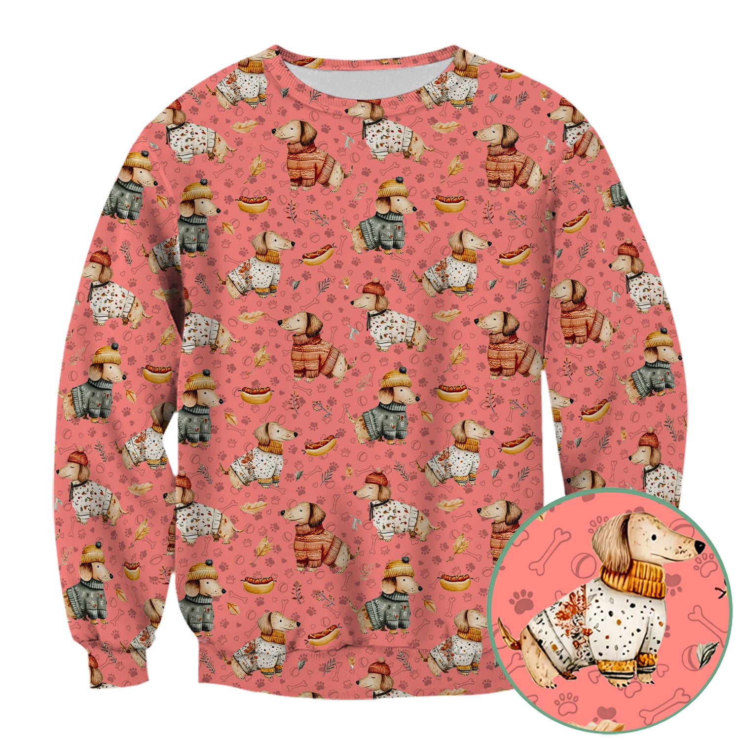 Fall Wiener Dog Nurse Scrub Top - Cozy Sausage Dog Autumn Medical Shirt for Women RN CNA LPN - Thanksgiving Gift