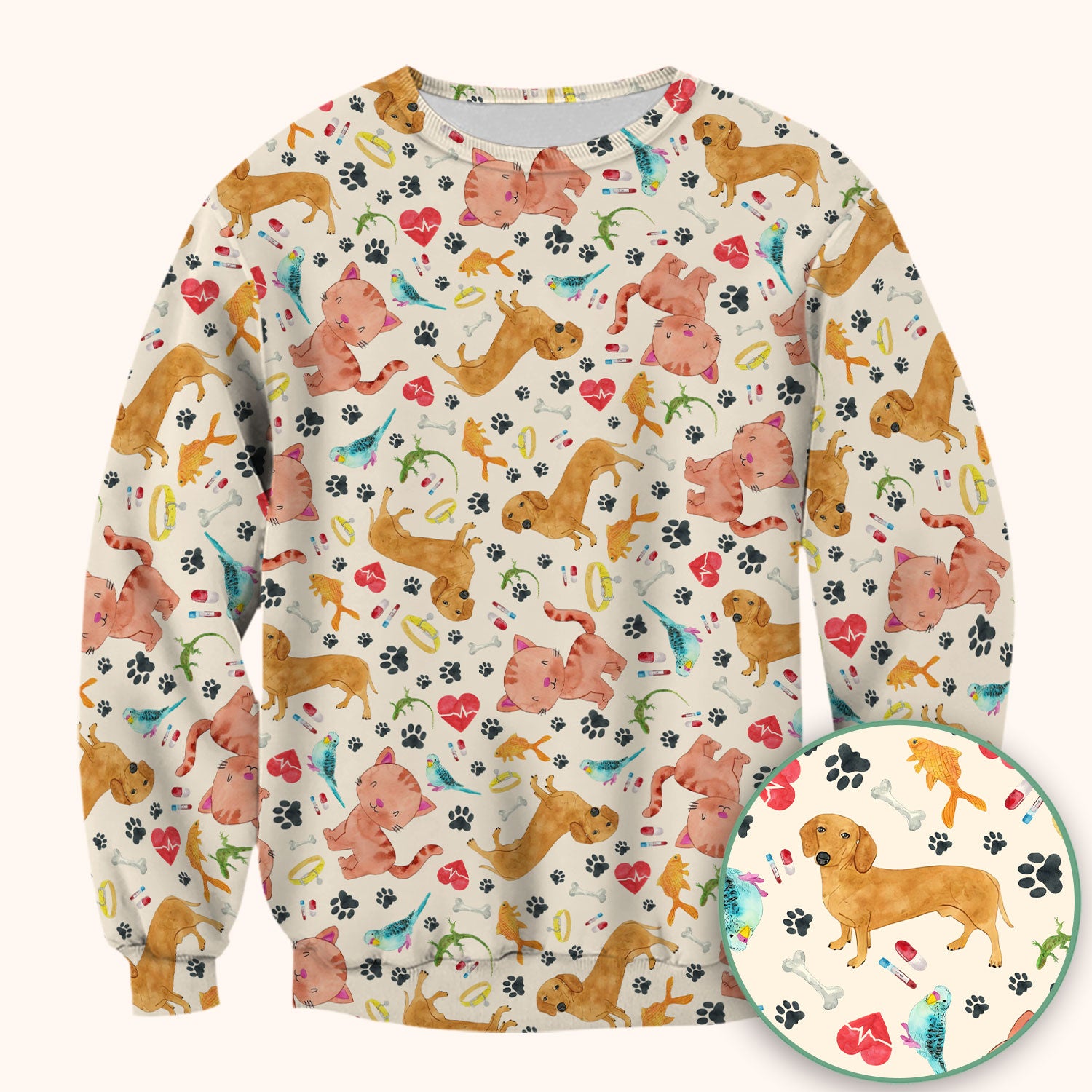 Cat Dog Veterinary Scrub Top - Cute Animal Paw Print Medical Shirt - Adorable Nurse Scrubs for Women RN CNA Vet Tech