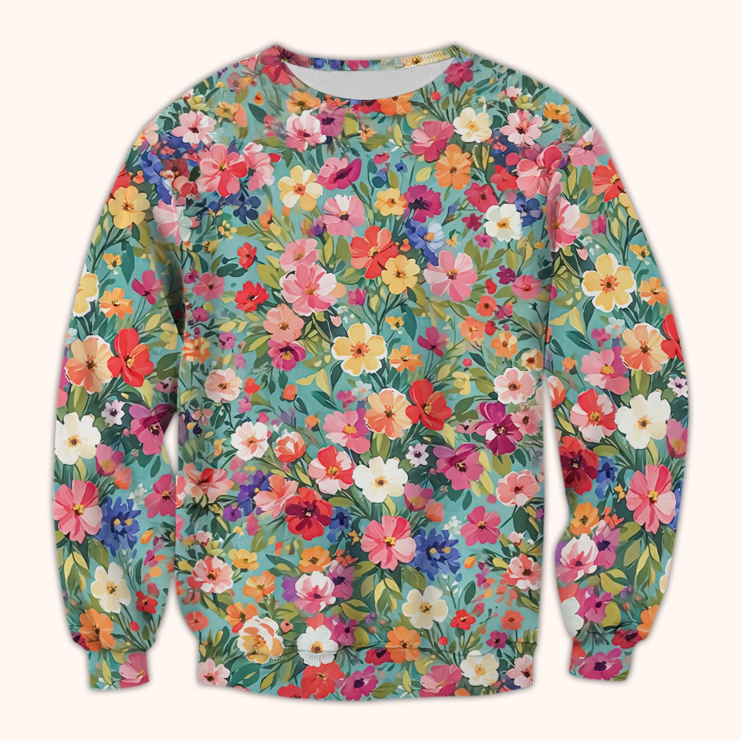 Colorful Wildflower Garden Bloom Scrub Top, Comfortable Scrubs for Nurses
