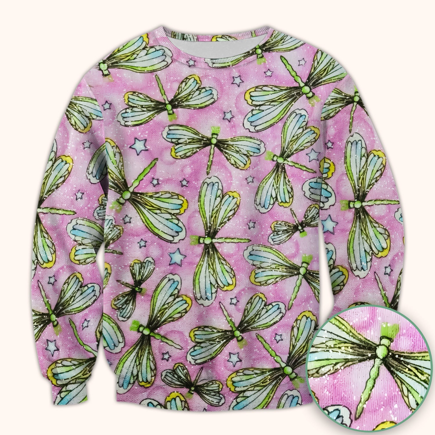 Dragonfly On Pink Starry Background Scrub Top, Comfortable Scrubs for Nurses