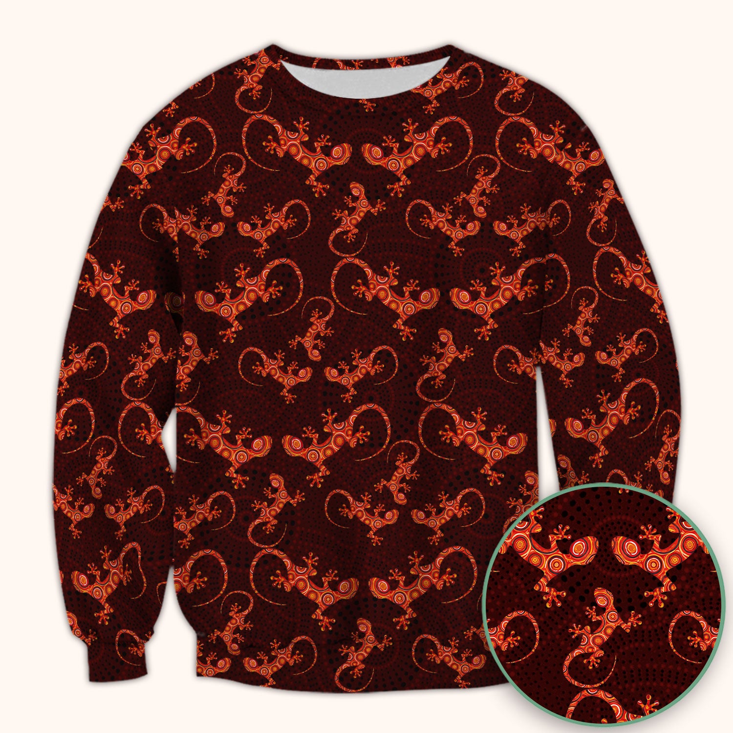 Australian Gecko Dot Art Inspired Medical Scrub Top - Women Uniform