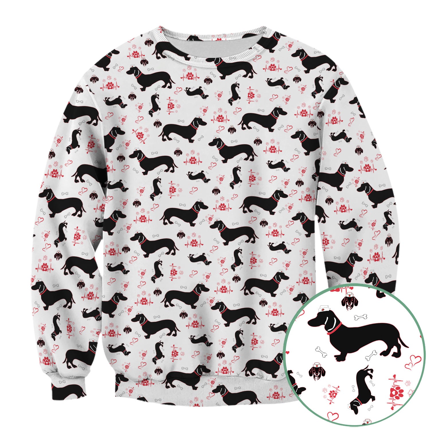Dachshund Scrub Top - Cute Dog Print Scrubs for Women, Men Multi Color - Animal Scrub Shirt Gift for Nurse, CNA, RN, Doctor