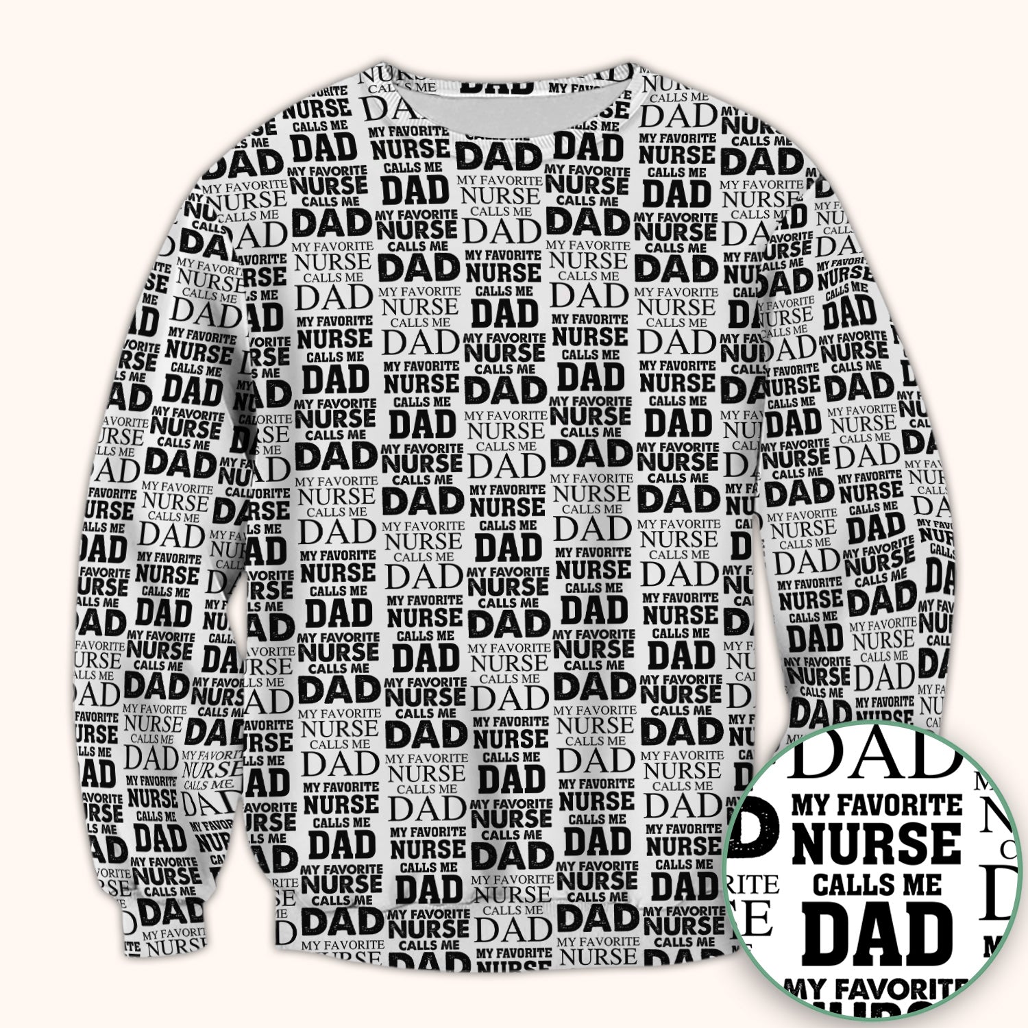 Favorite Nurse Calls Dad Pattern Scrub Top, Comfortable Scrubs for Nurses