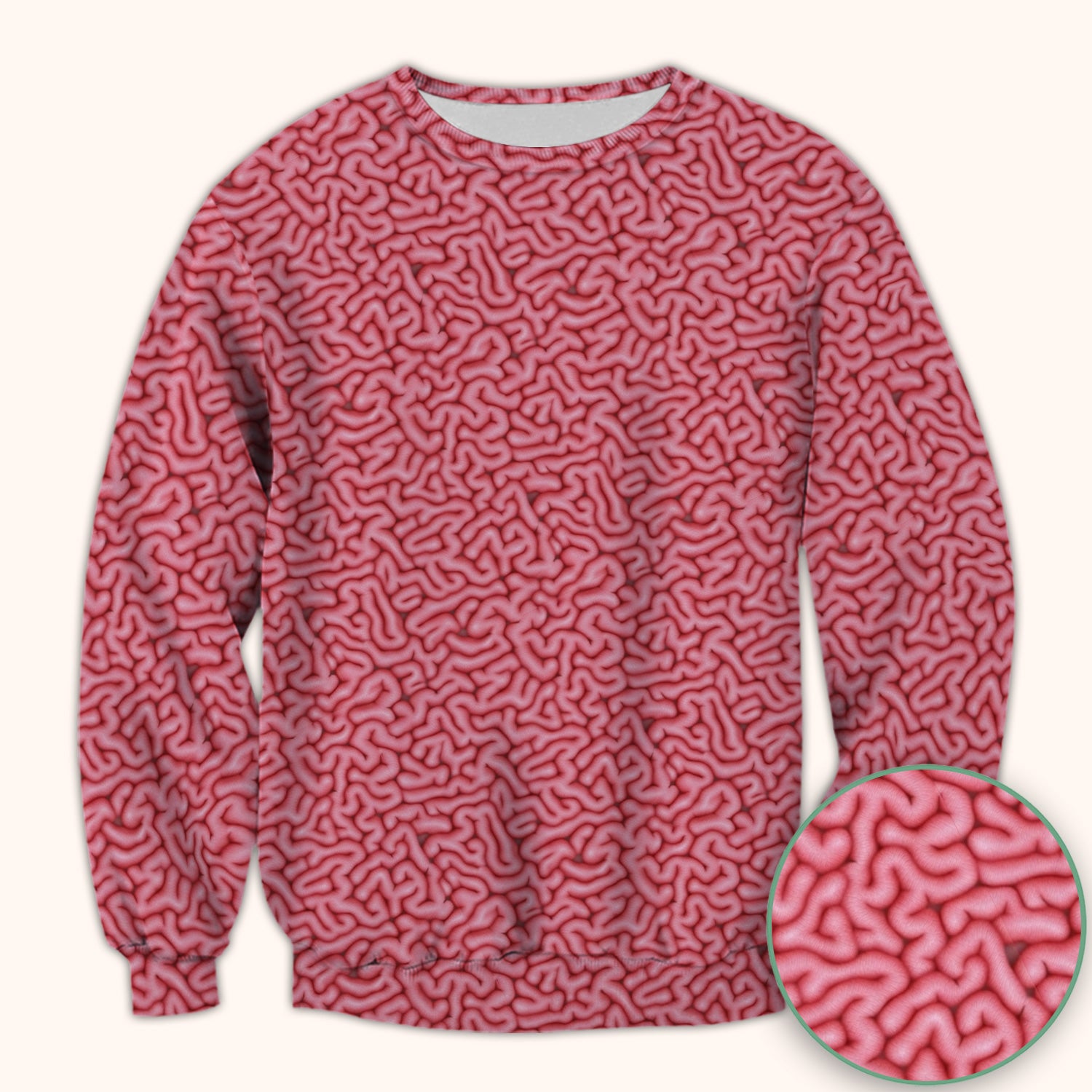 Pink Brain Anatomy Pattern Scrubs Top, Comfortable Scrubs for Nurses