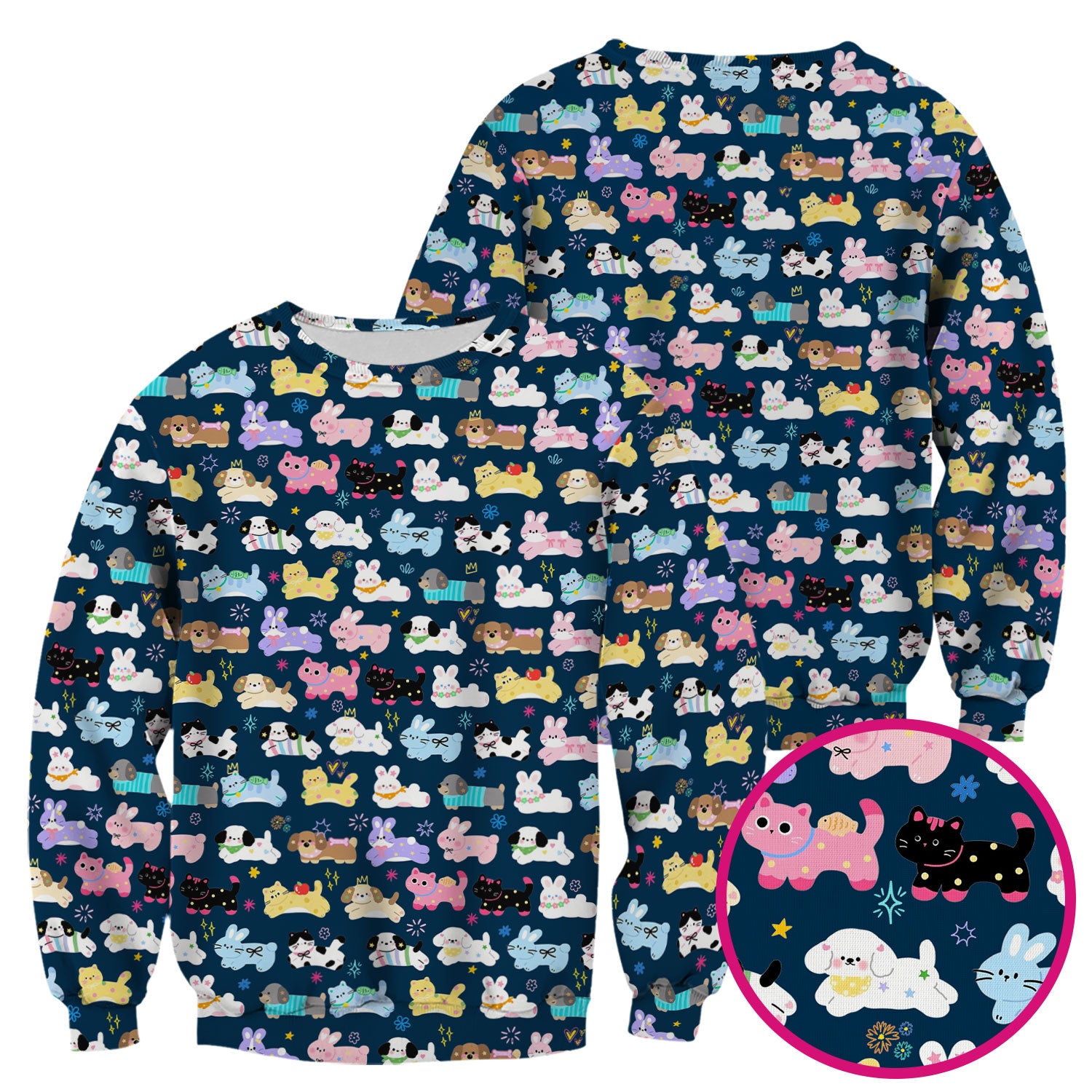 Cute Kawaii Animal Pattern Scrub Top for Women, Breathable Nursing Uniform