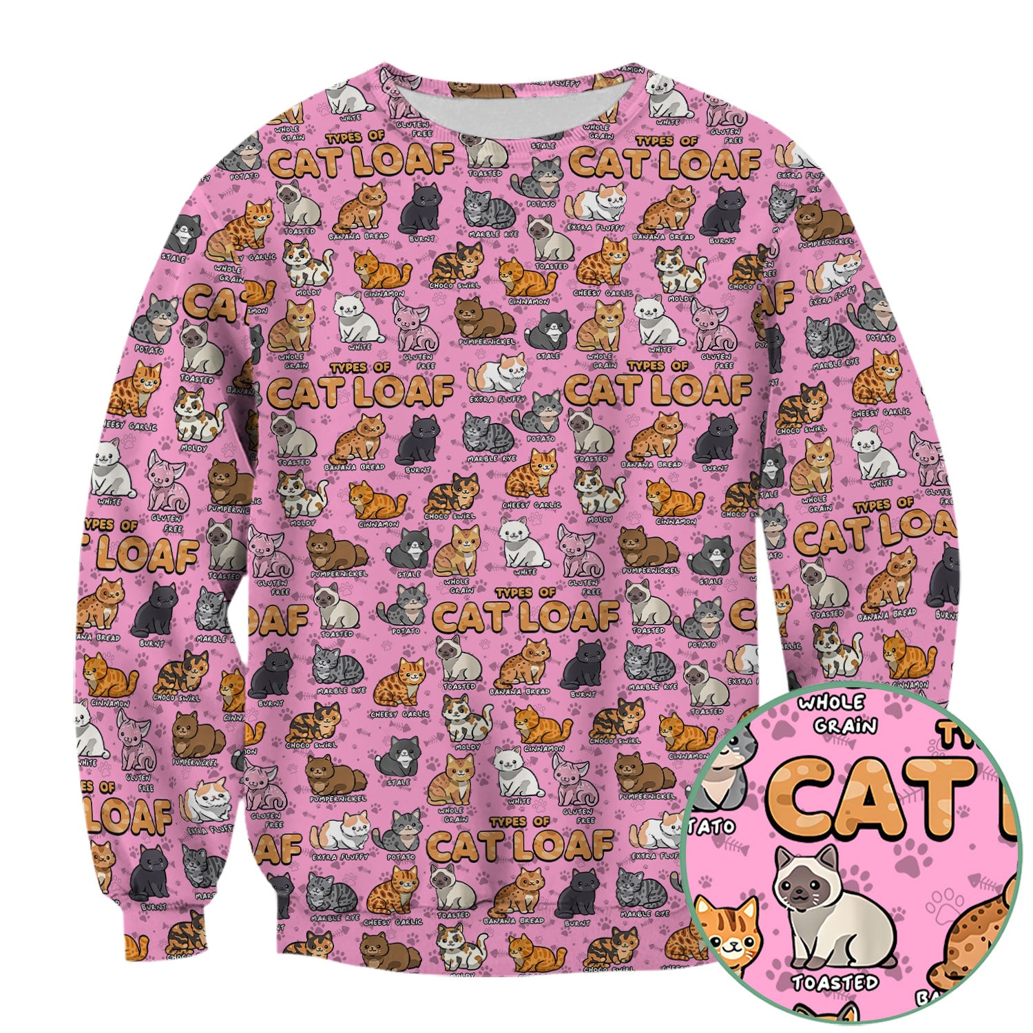 Funny Cat Loaf Scrub Top for Women - Cute Types of Cat Loaf Tee - Cat Lover Nurse Shirt Medical Uniform RN LPN CNA Gift