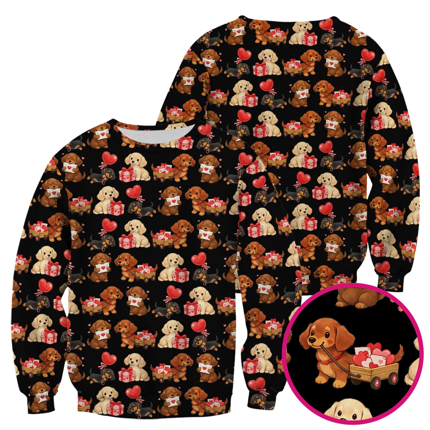 Cute Dachshund Nurse Scrub Top For Nurses, Wiener Dog Pattern Nurse Shirt, Breathable Fabrics Nursing Uniform