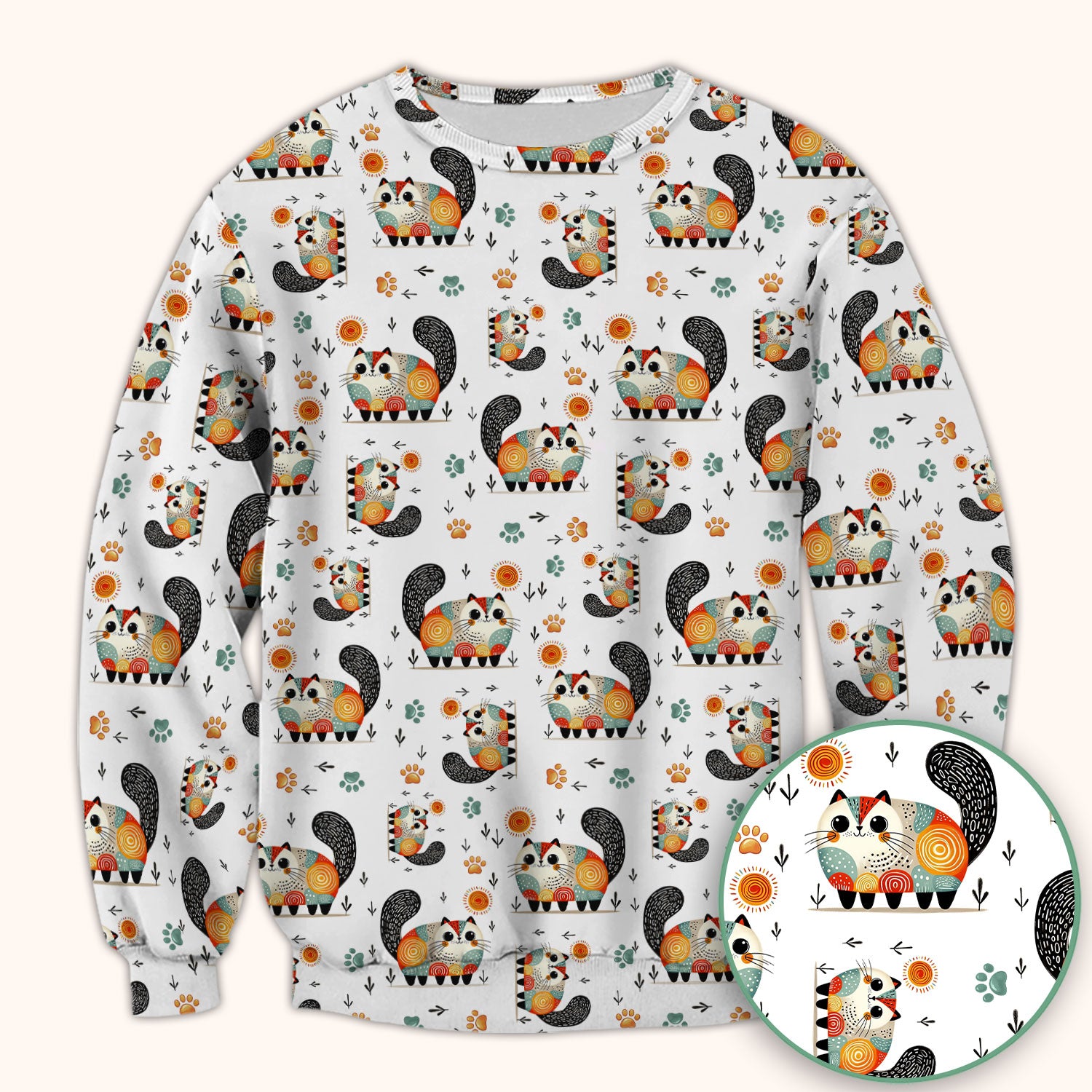 Playful Cat Illustration Nurse Scrub Top, Comfortable Scrubs for Nurses