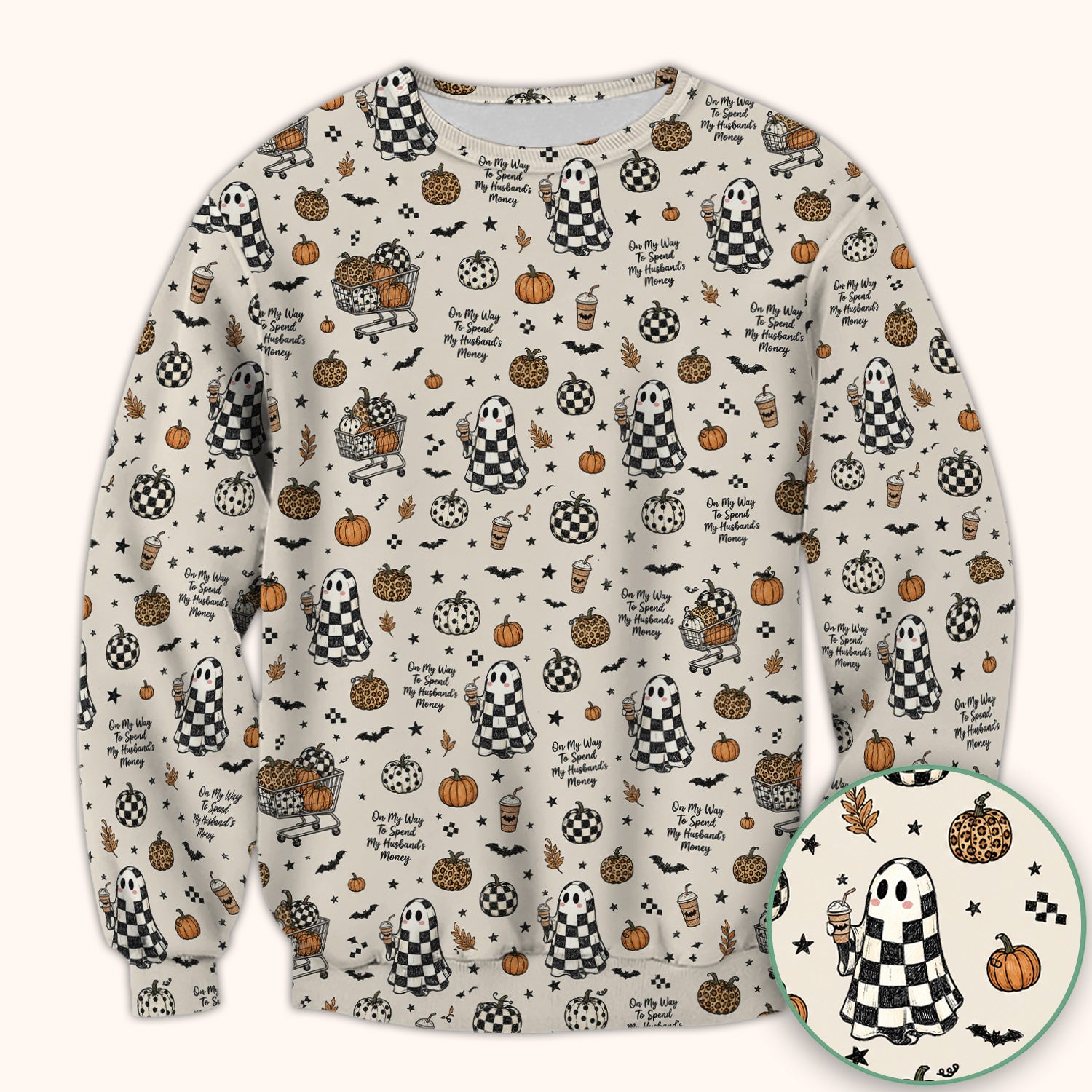 Halloween On My Way To Spend My Husband's Money Scrub Top, Comfortable Scrubs for Nurses