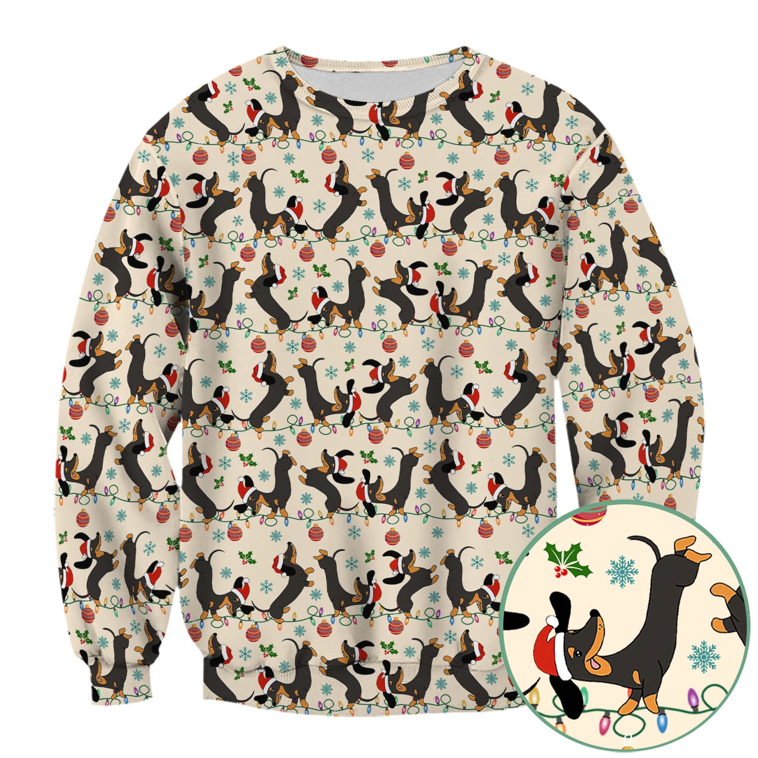Christmas Dachshund Scrub Top - Cute Wiener Dog Holiday Nurse Shirt for Women - Festive Medical Uniform for RN CNA LPN