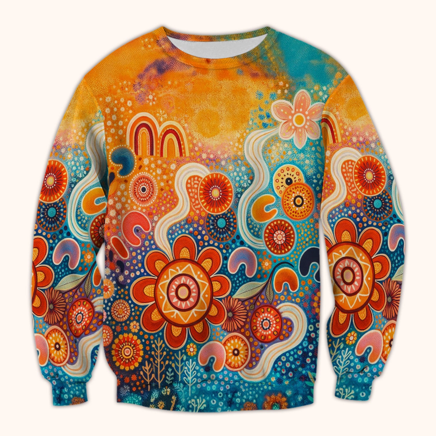 Australian Dot Art Inspired Scrub Top, Artistic Boho Pattern Nurse Shirt, Comfortable Scrubs For Nursing