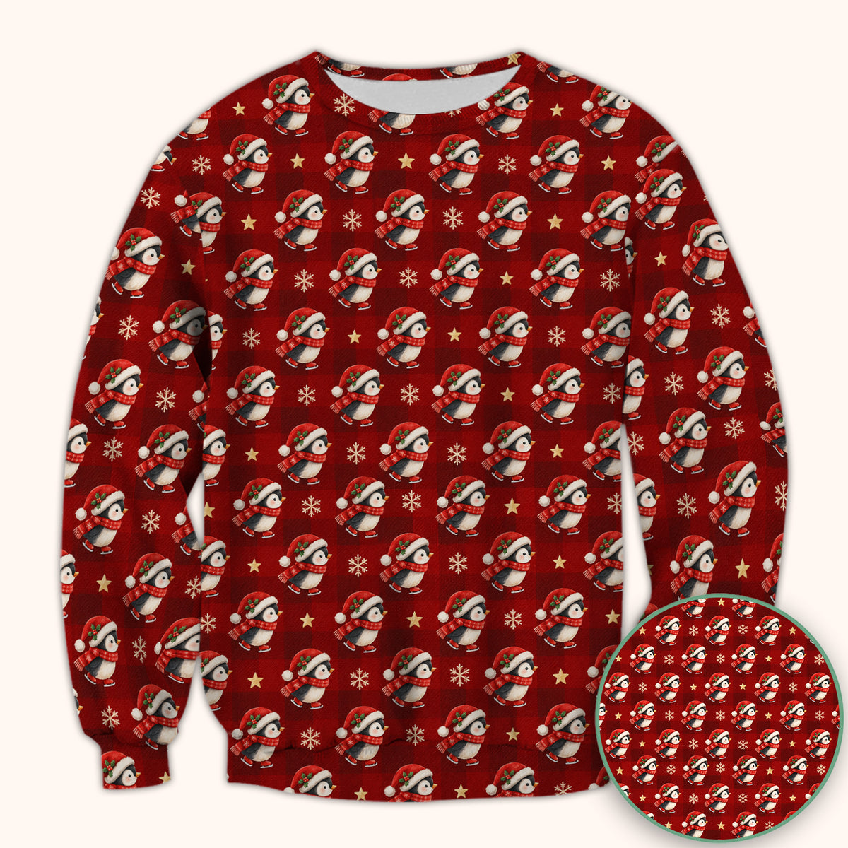 Cute Christmas Ice Skating Penguin Scrub Top, Comfortable Scrubs for Nurses