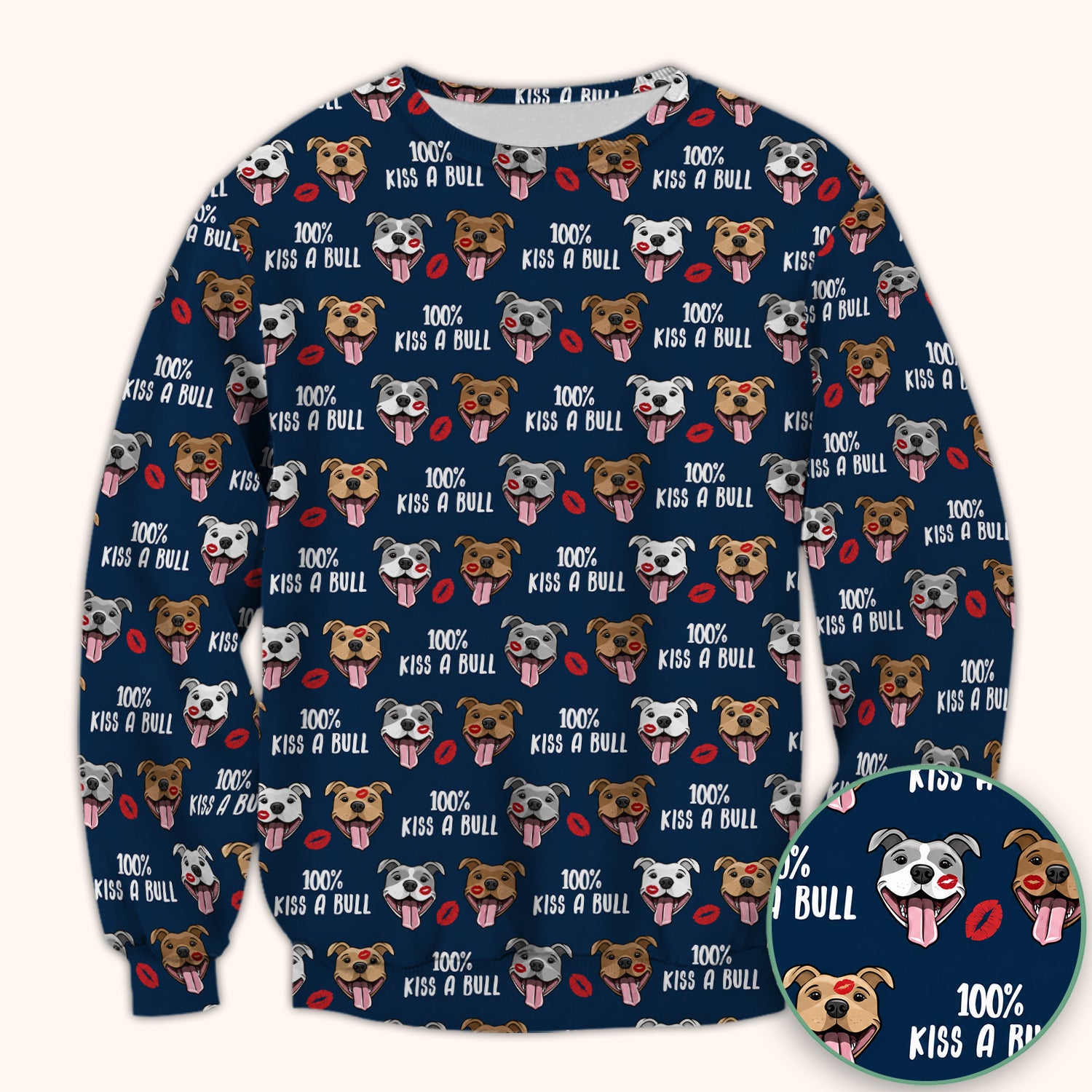 Kiss A Bull Pitbull Print Scrub Top, Comfortable Scrubs for Nurses