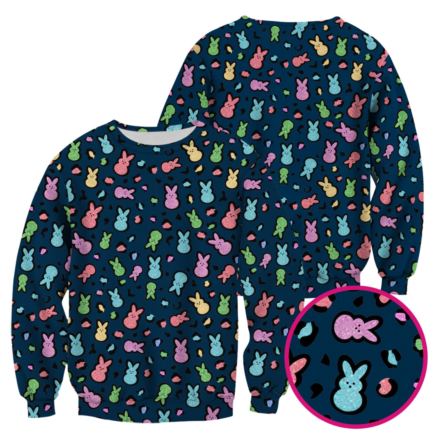 Cute Easter Bunny Pastel Pattern Scrub Top, Comfortable Scrubs for Nurses