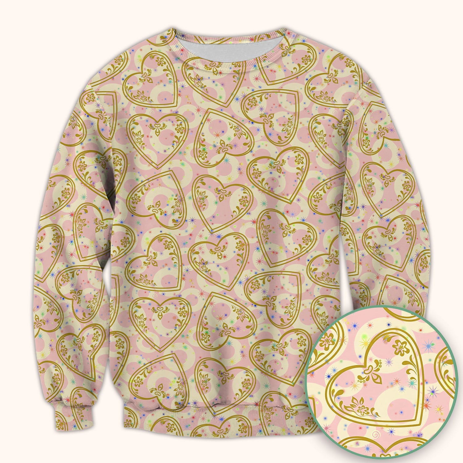 Valentine Heart Scrub Top For Women, Hearts Pattern Nurse Shirt, Comfortable Scrubs For Nursing