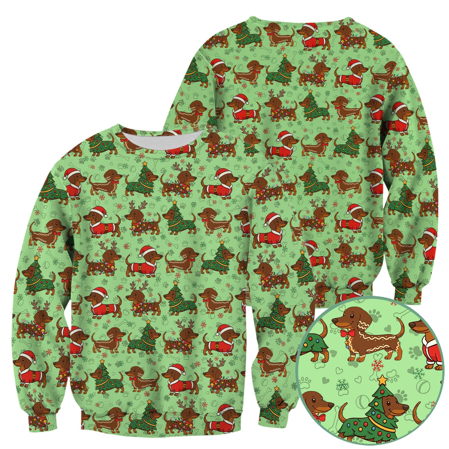 Christmas Dachshund Scrub Top - Funny Sausage Dog Wiener Holiday Nurse Shirt - Xmas Medical Uniform Gift for RN CNA LPN