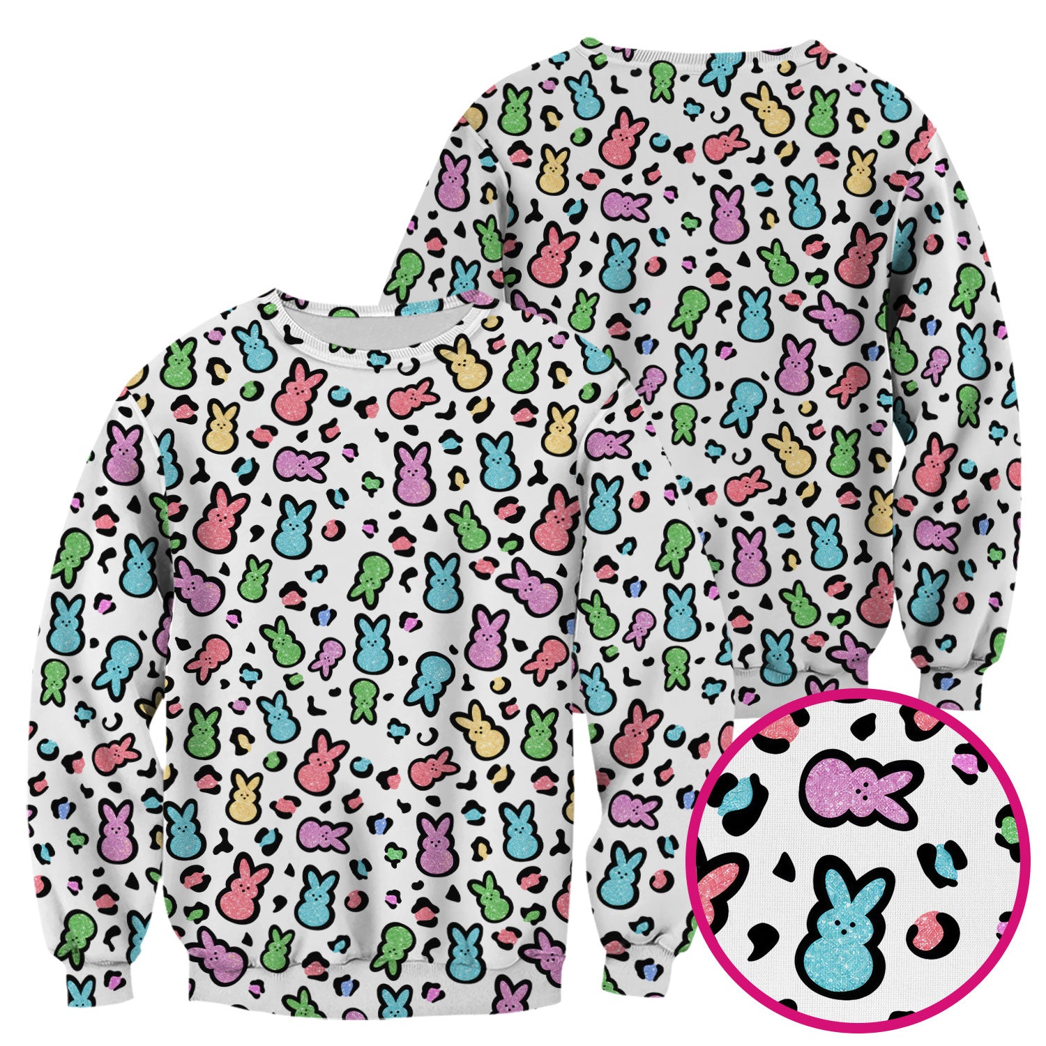 Cute Easter Bunny Pastel Pattern Scrub Top, Comfortable Scrubs for Nurses