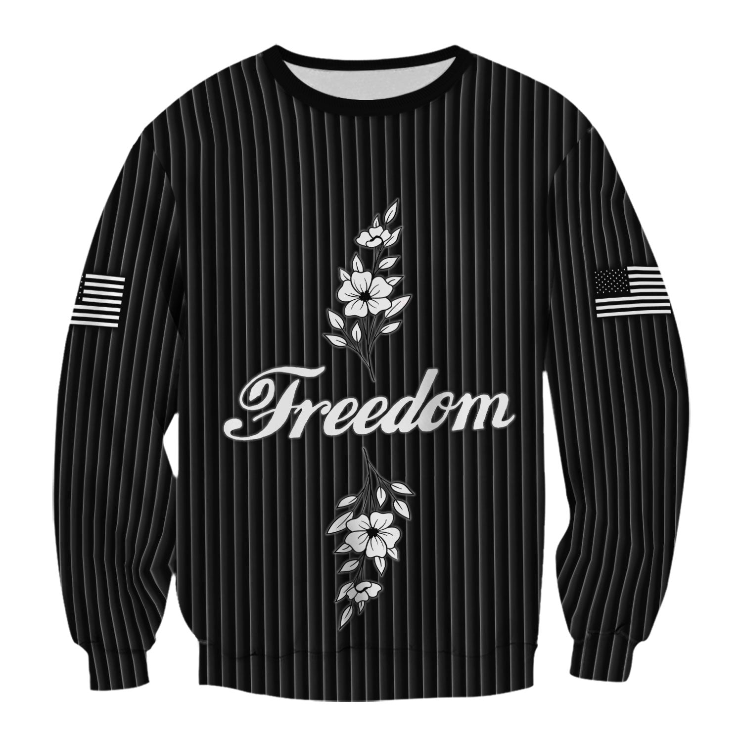 Freedom Shirt Women Scrub Top - Minimalist Floral Medical Uniform - Elegant White Stripe Nursing Gift for RN LPN CNA