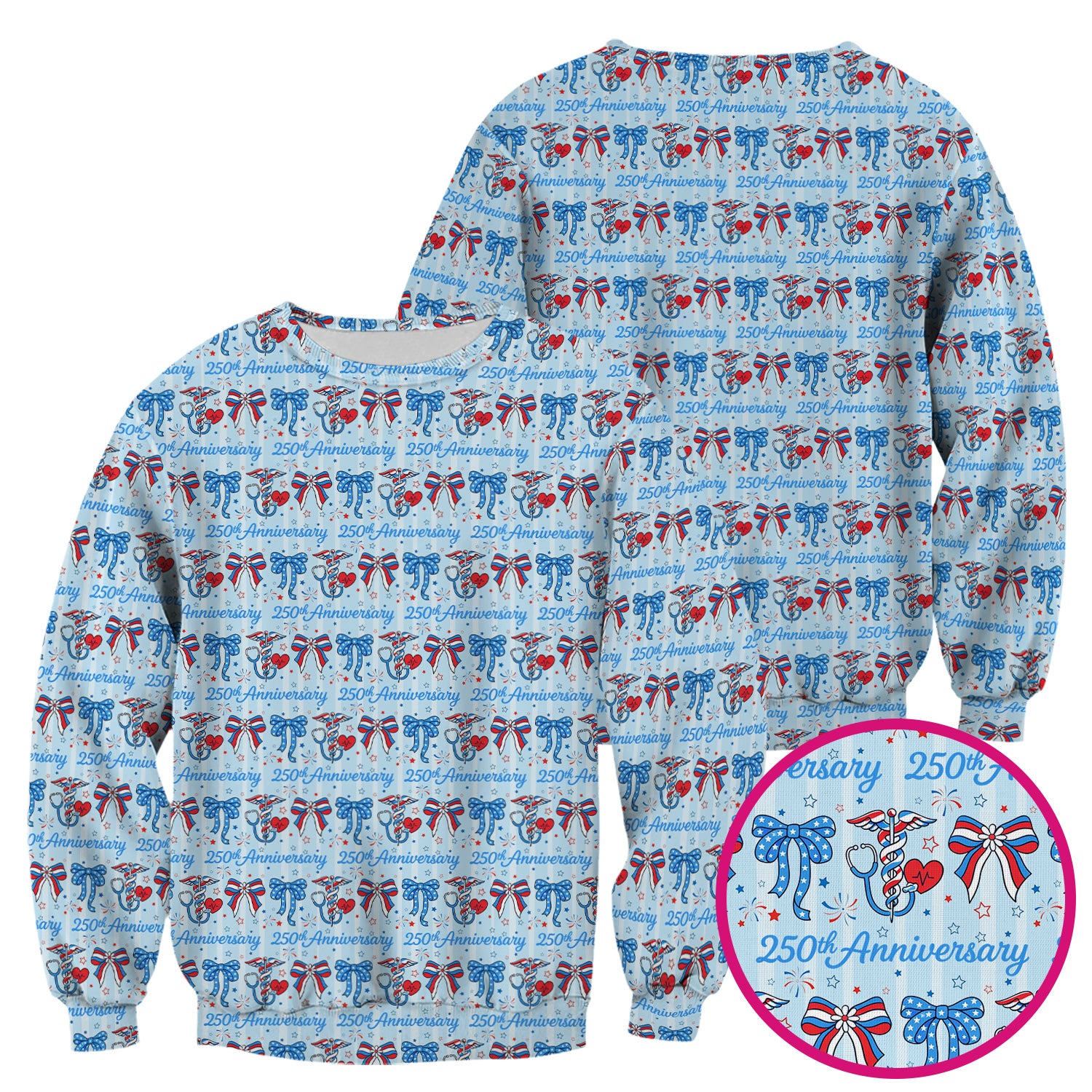 Festive 250th Anniversary Nurse Ribbon Heart Pattern Scrub Top, Comfortable Scrubs for Nurses