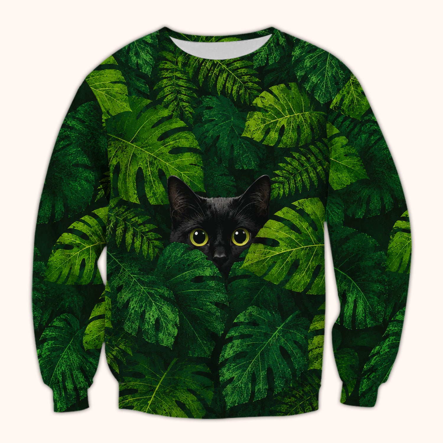 Cute Hidden Black Cat Pattern Scrub Top, Comfortable Scrubs for Nurses