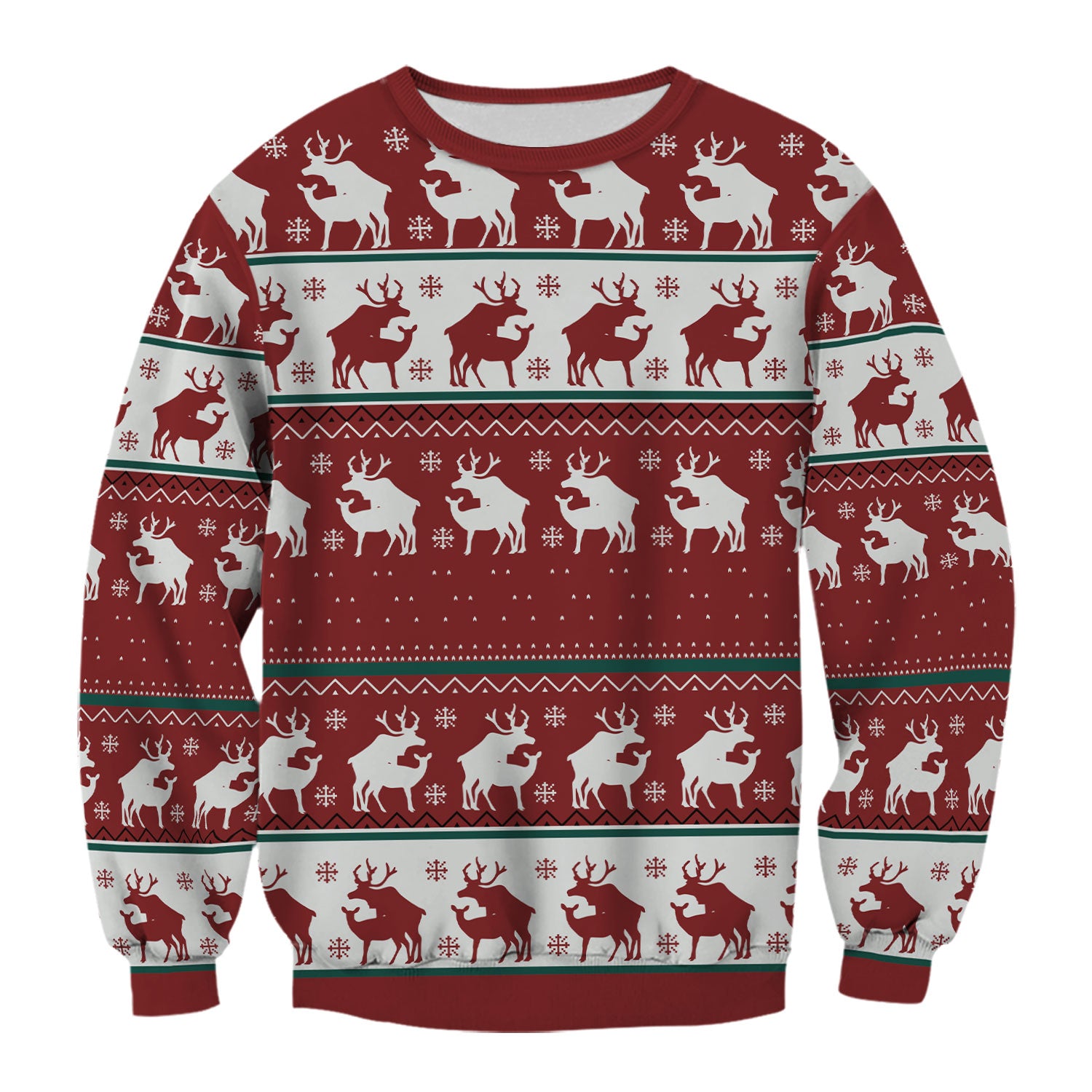 Reindeer Christmas Ugly Scrub Top - Red Holiday Nurse Shirt - Festive Medical Uniform for Women RN LPN CNA Gift