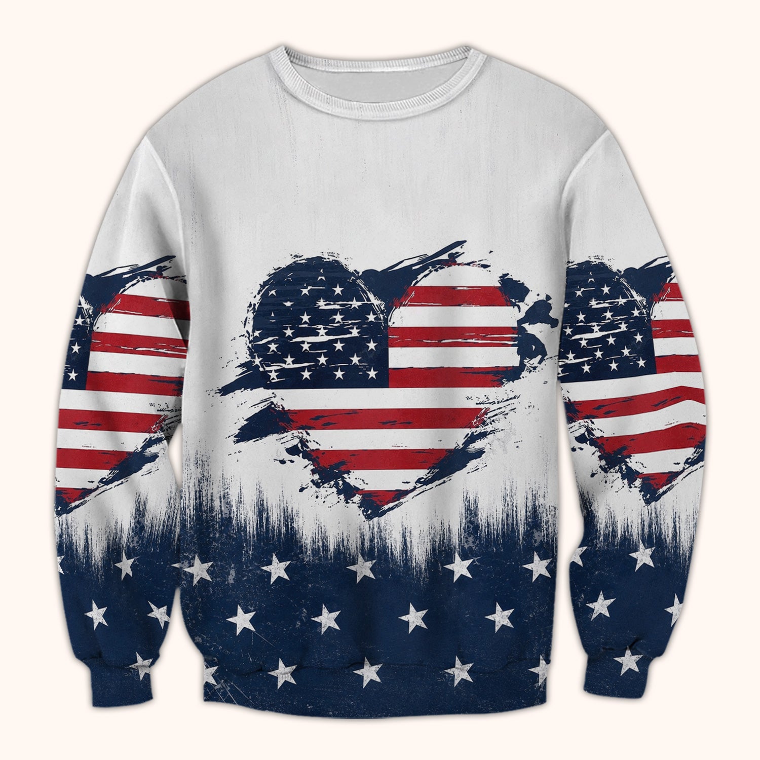 Patriotic Nurse Adorable Scrub Top USA Heart Pattern Scrub Top, Comfortable Scrubs for Nurses