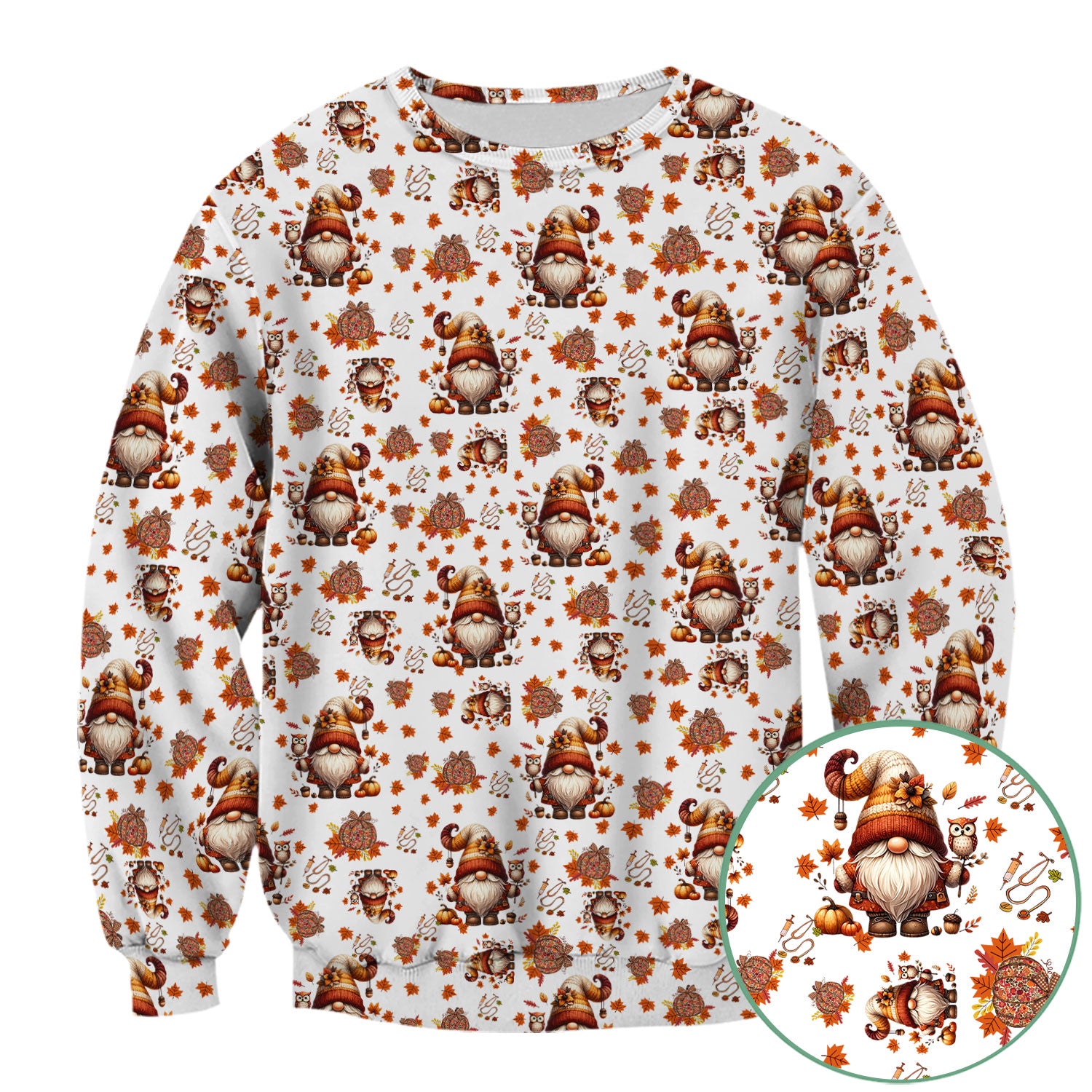 Autumn Leaves Pumpkin Scrubs for Women - Comfortable Scrubs for Nurses - Breathable Fabrics Nursing Uniform