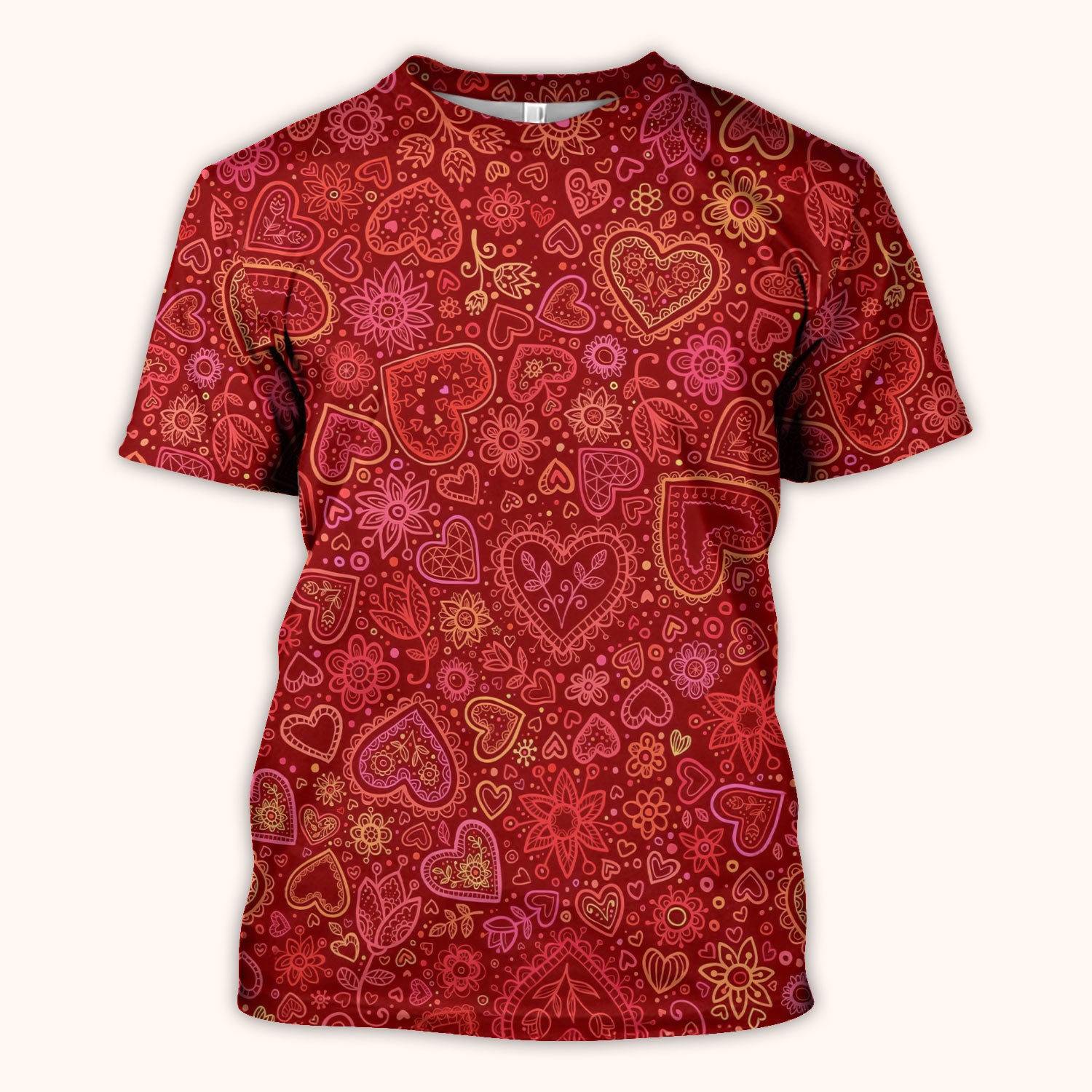 Valentine Heart Nurse Scrub Top, Cute Nursing Pattern Shirt, Breathable Fabrics Nursing Uniform