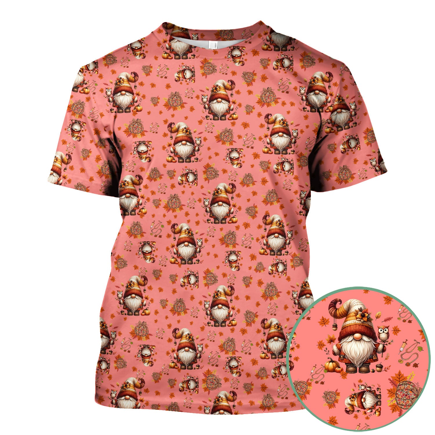 Autumn Leaves Pumpkin Scrubs for Women - Comfortable Scrubs for Nurses - Breathable Fabrics Nursing Uniform