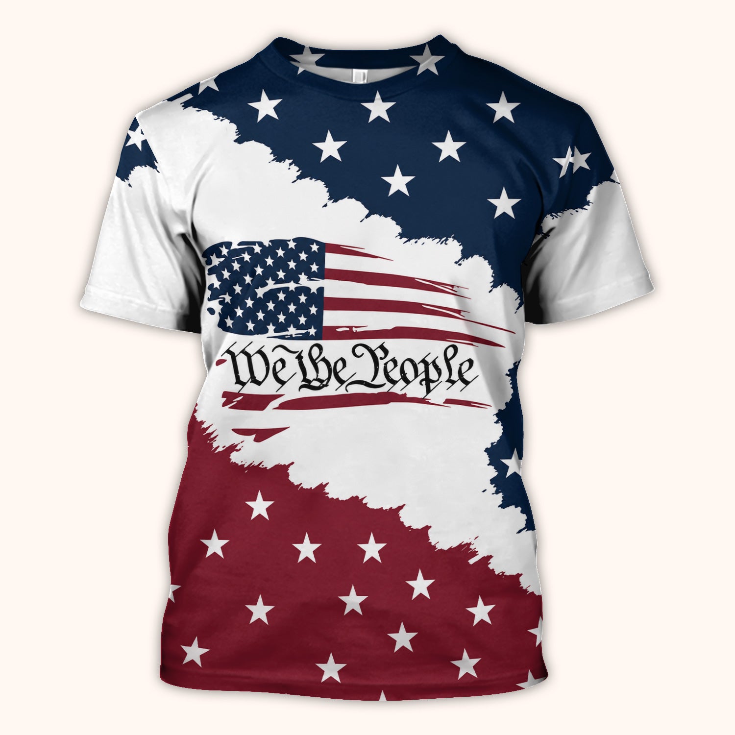 We Be People Flag Pattern Scrub Top, Comfortable Scrubs for Nurses