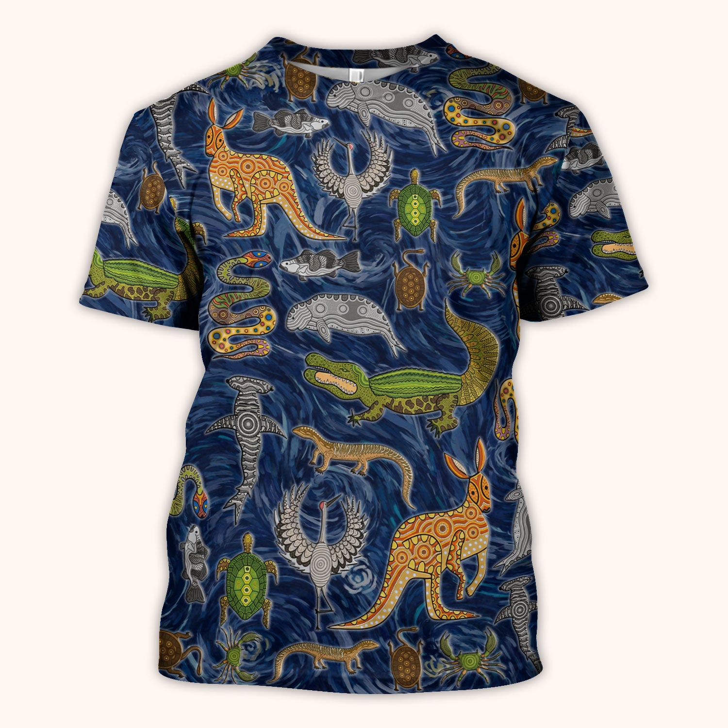 Crocodile Turtle Snake Animal Pattern Scrub Top, Comfortable Scrubs for Nurses