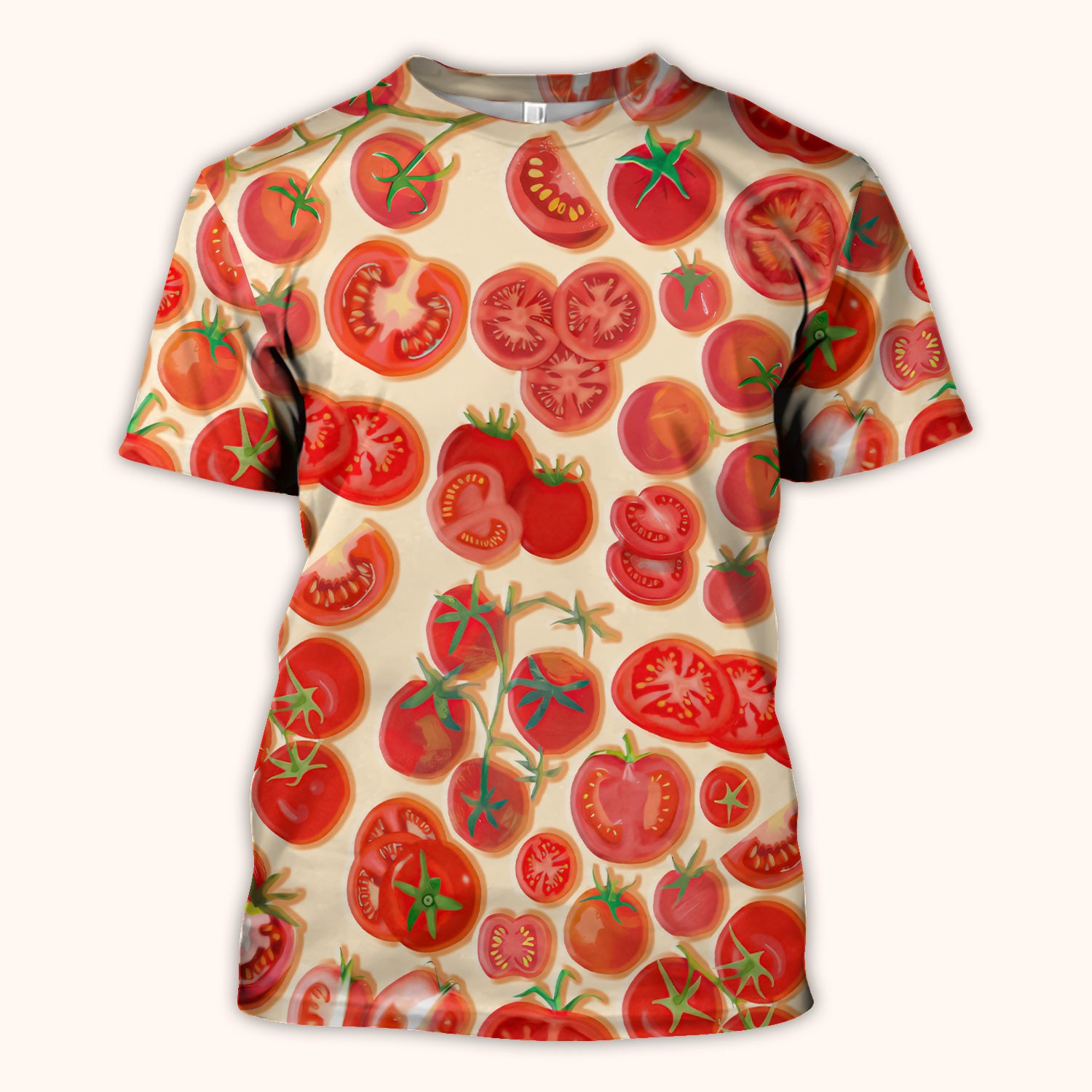 Fresh Tomato Slices Cherry Tomato Pattern Scrubs Top, Comfortable Scrubs for Nurses