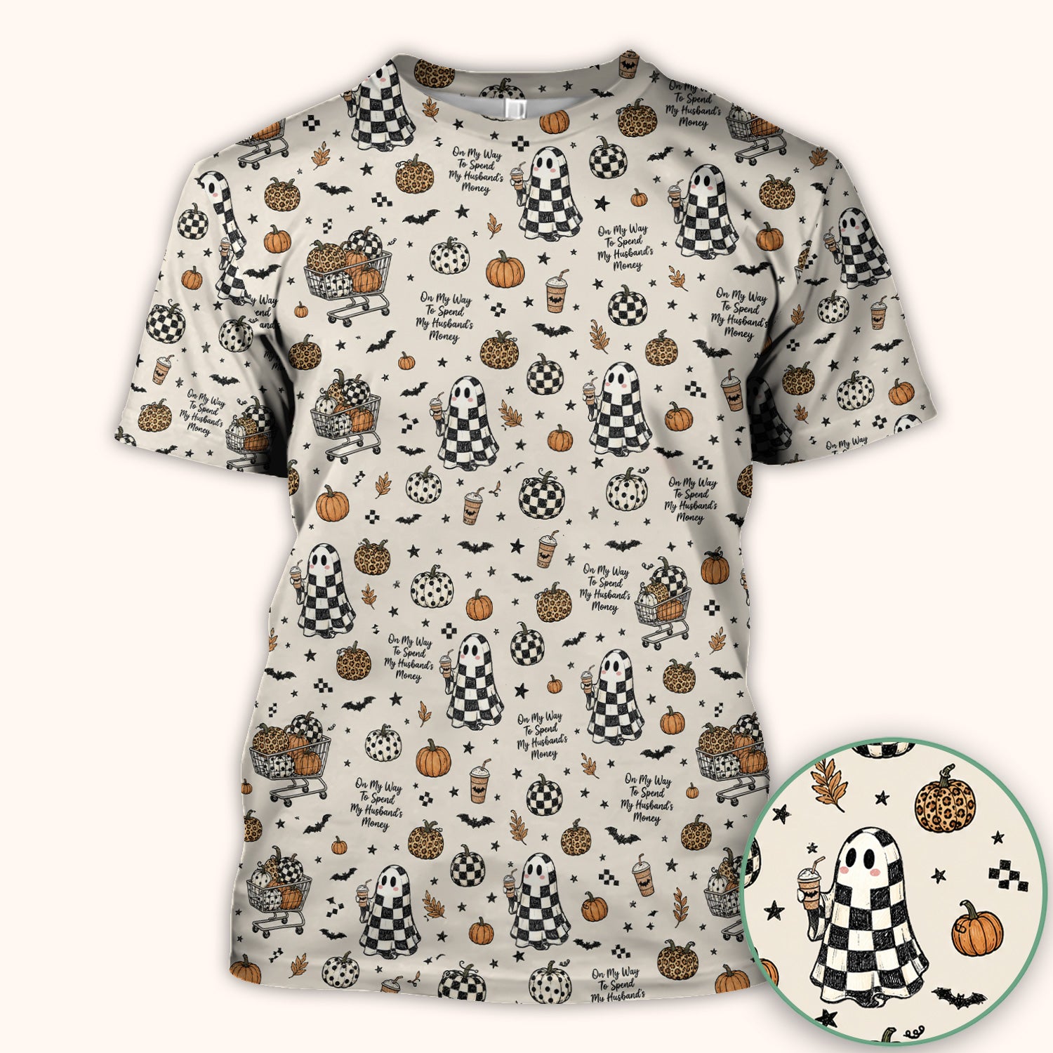 Halloween On My Way To Spend My Husband's Money Scrub Top, Comfortable Scrubs for Nurses
