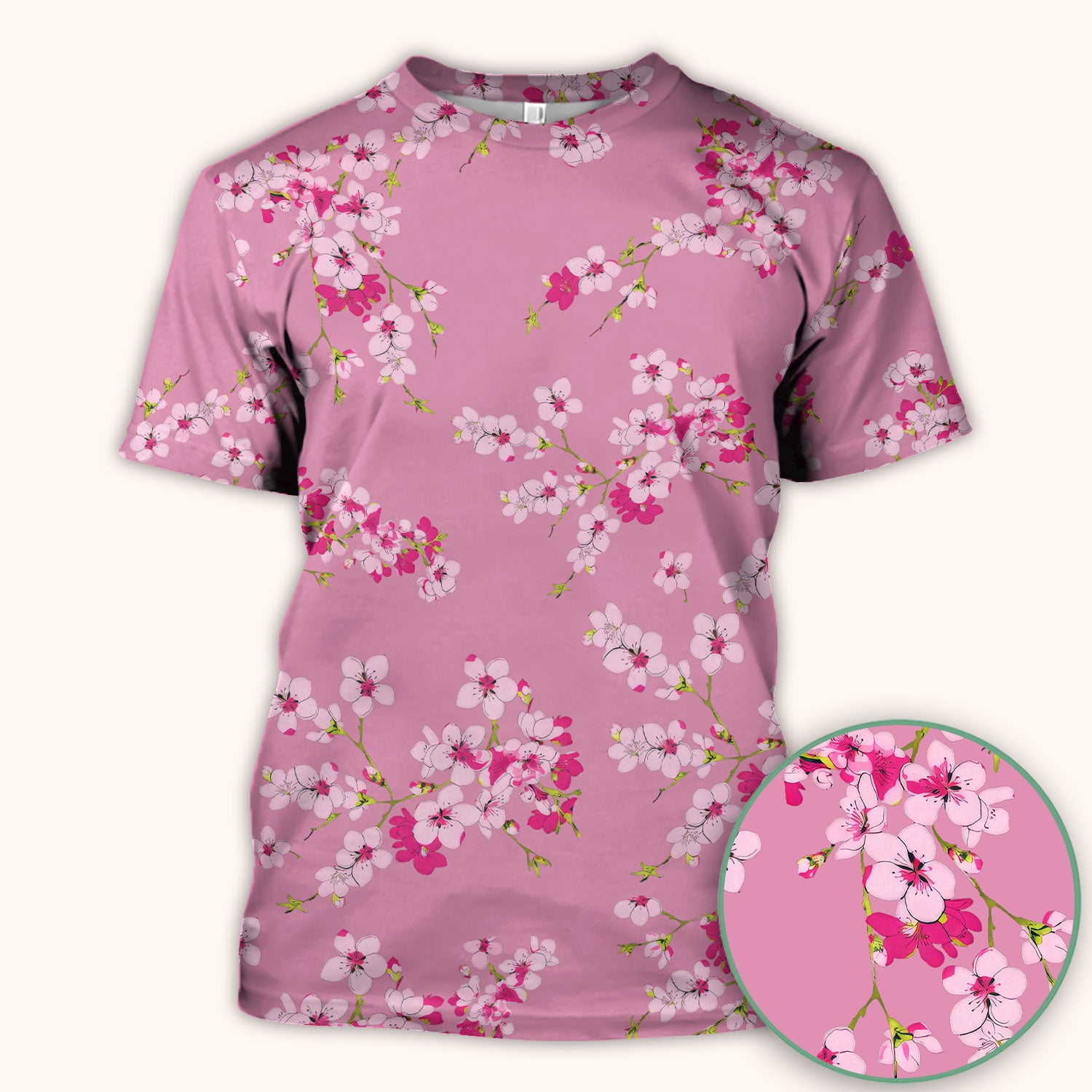 Elegant Cherry Blossom Floral Pattern Srubs, Comfortable Scrubs for Nurses