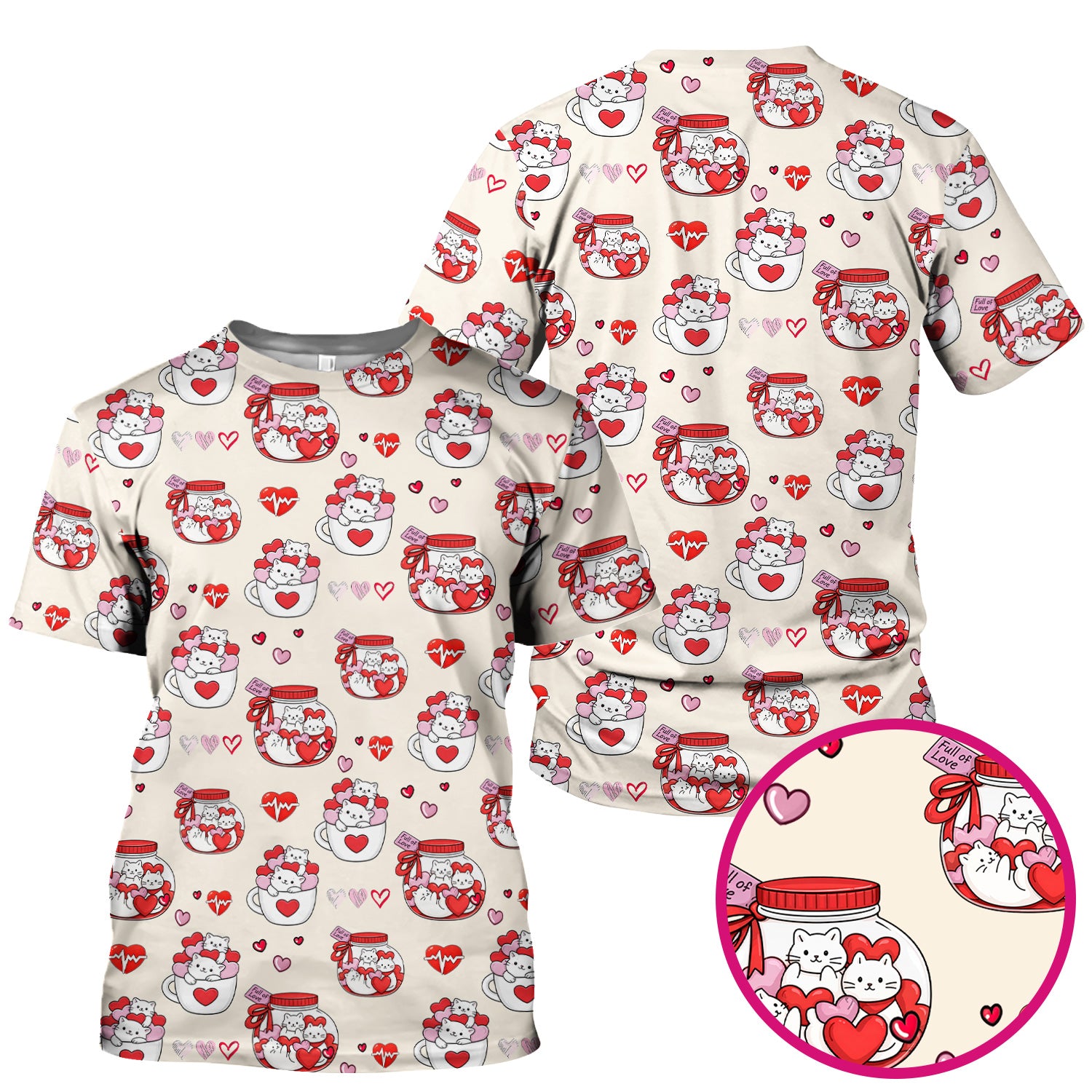 Cute Cat Valentine Nurse Scrub Top, Comfortable Scrubs for Nurses